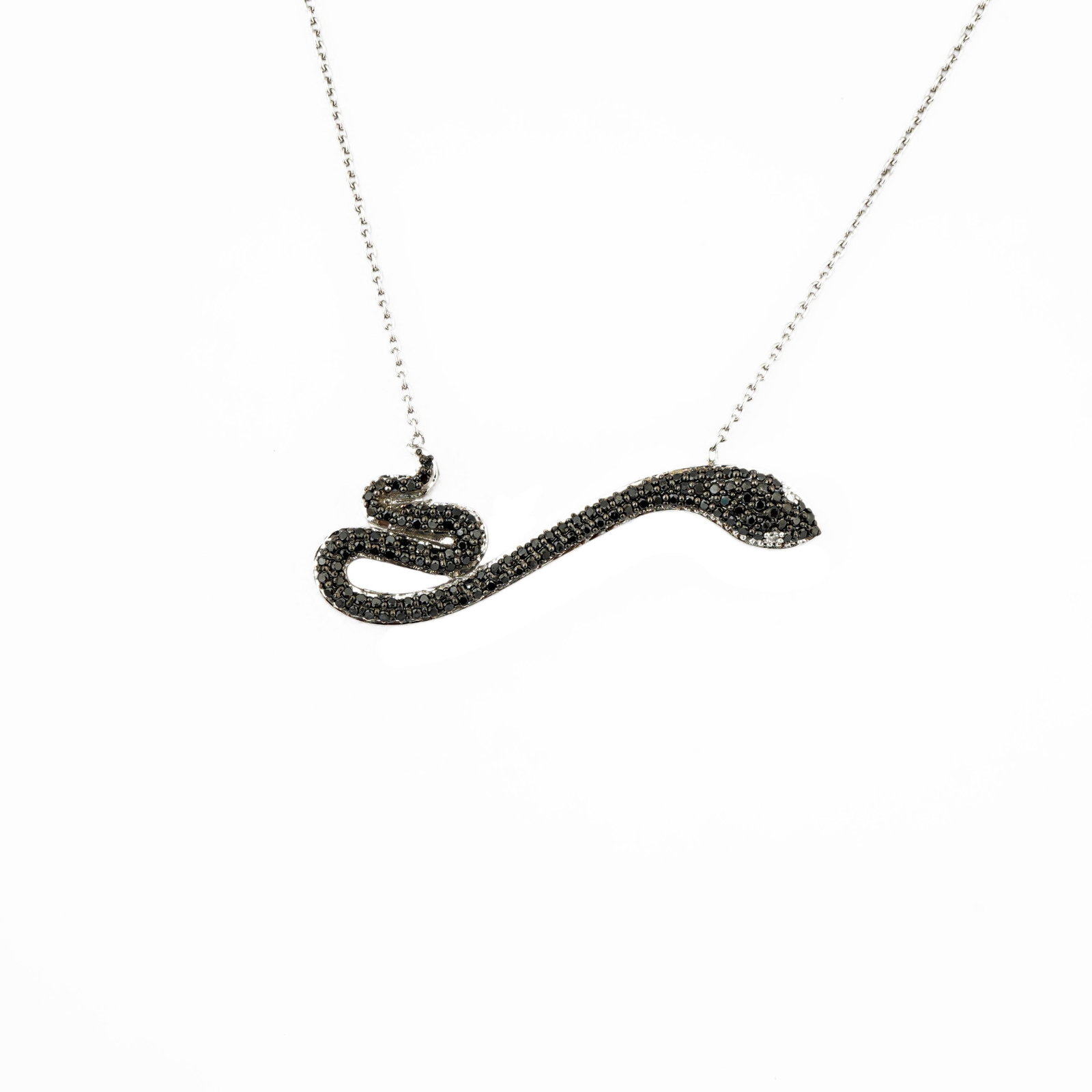 Natural diamond 0.56cts Snake pendant in 18k gold - 8