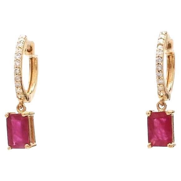 1.39 Cts Natural ruby earring in 18k gold - 15