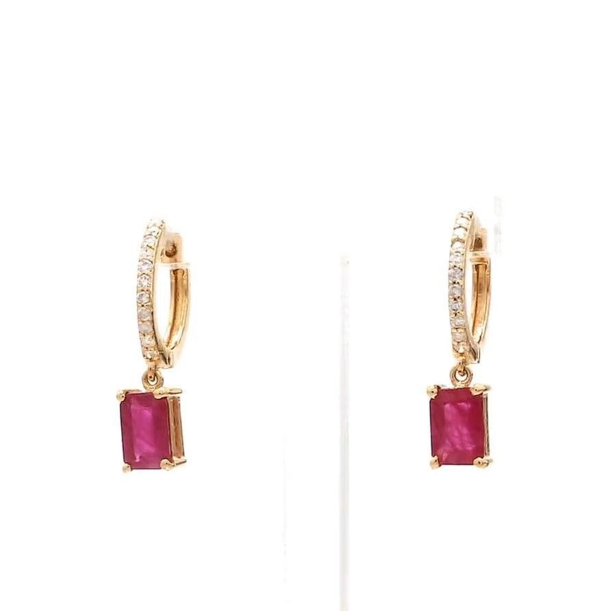1.39 Cts Natural ruby earring in 18k gold - 7