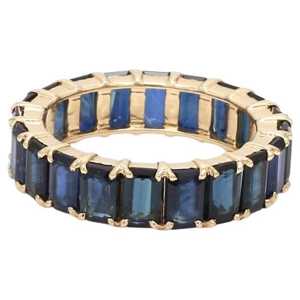 Natural 8.10 cts blue sapphire ring in 14k gold - 7