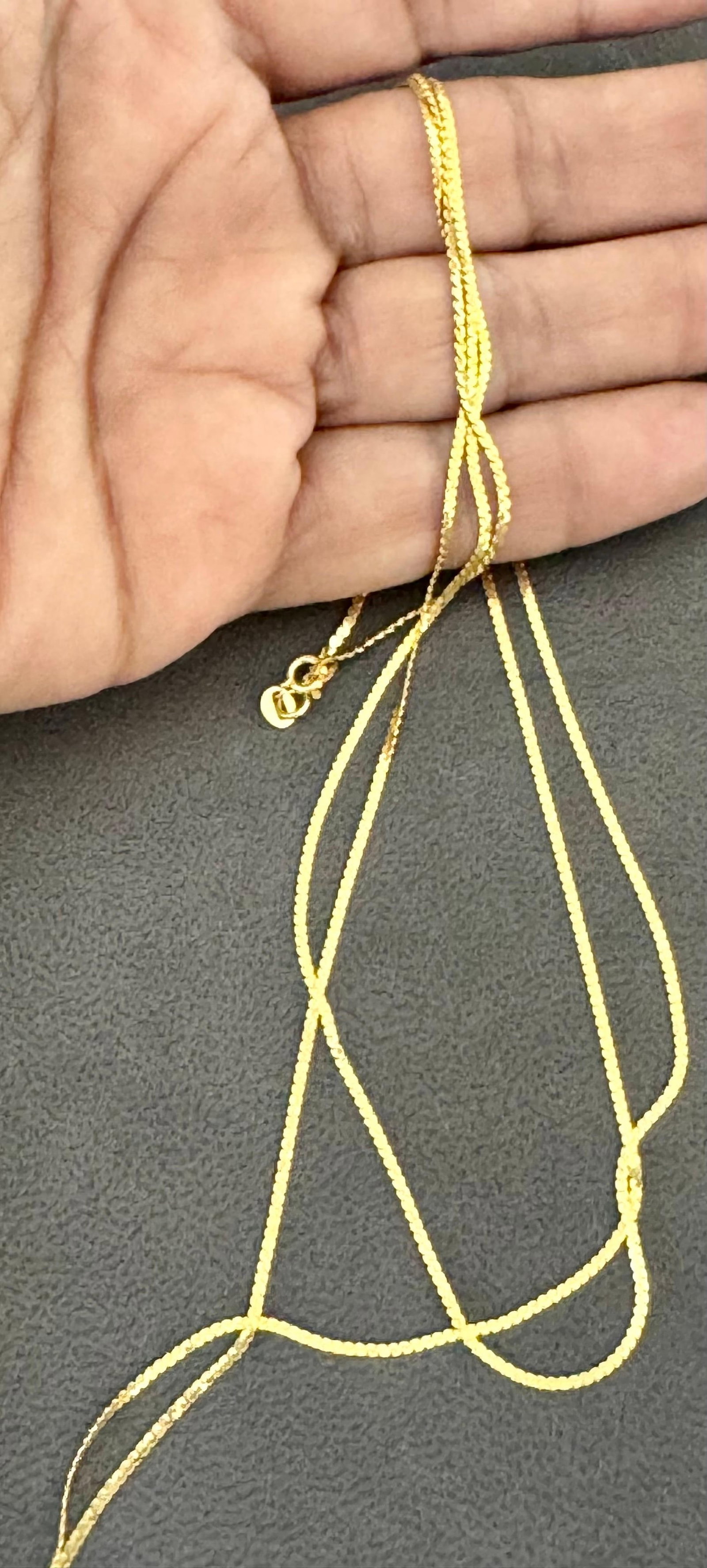 Vintage 14 Kt Yellow Gold 4.5 Gm, Italian Chain Necklace 30 " & Bracelet 7" Set - 11