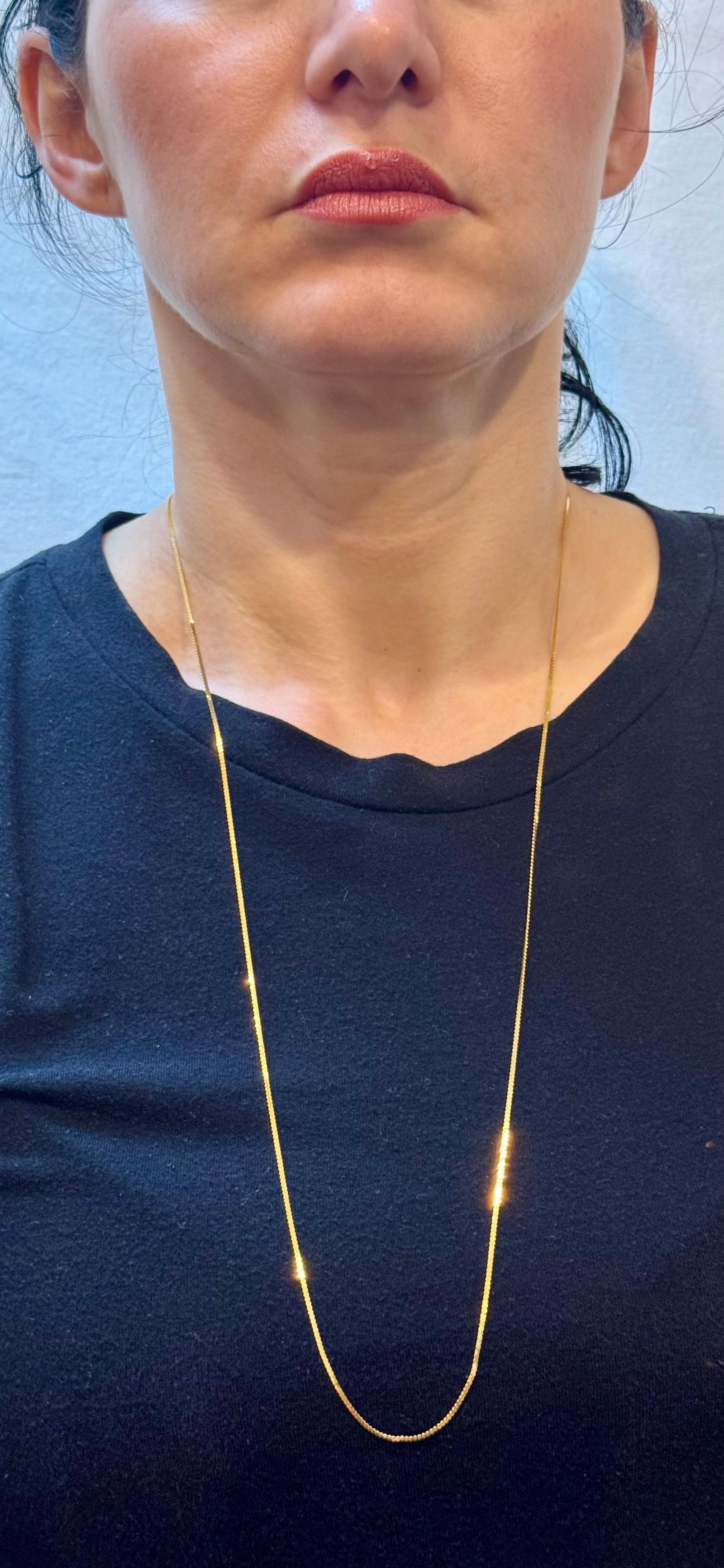Vintage 14 Kt Yellow Gold 4.5 Gm, Italian Chain Necklace 30 " & Bracelet 7" Set - 2