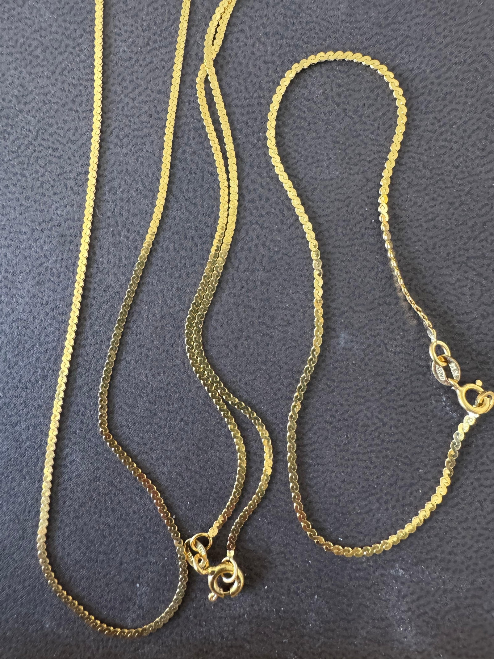 Vintage 14 Kt Yellow Gold 4.5 Gm, Italian Chain Necklace 30 " & Bracelet 7" Set - 4