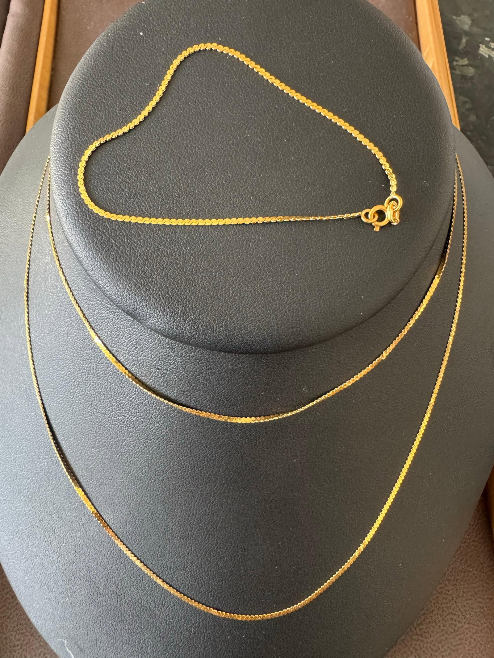 Vintage 14 Kt Yellow Gold 4.5 Gm, Italian Chain Necklace 30 " & Bracelet 7" Set - 6