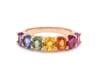 Natural 3.32 cts rainbow sapphire ring in 14k gold - 6