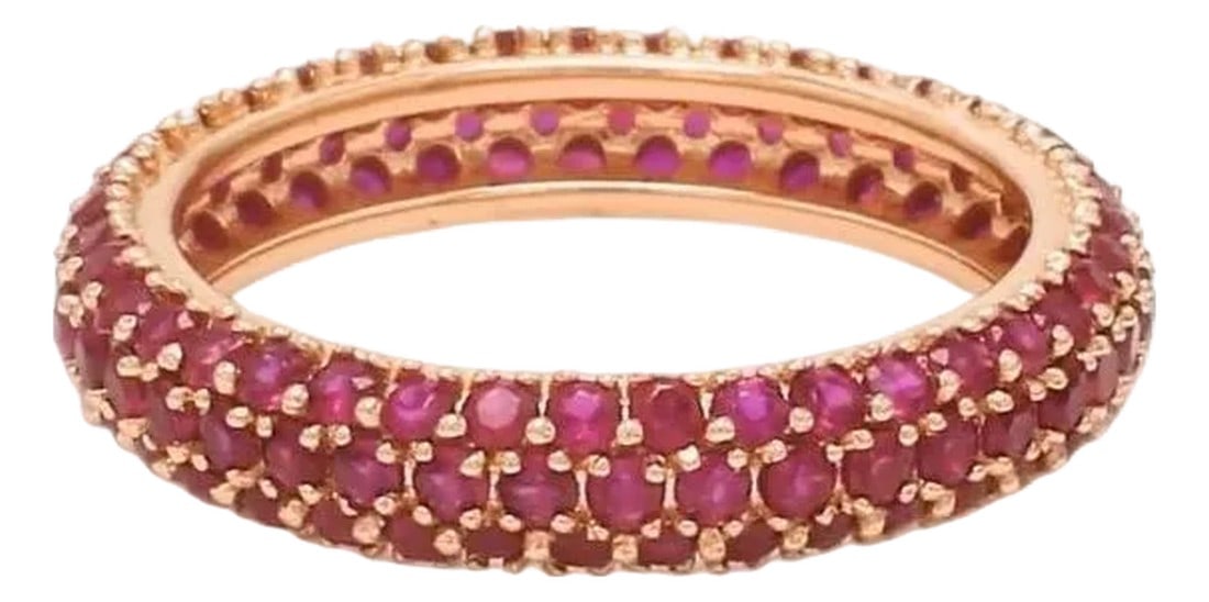 Natural 1.95 cts ruby band ring in 14k gold: Ruby pave eternity band ring gold Natural 1.50MM ruby thin eternity band ring Ruby birthstone ring gold Ruby wedding band promise ring GEMSTONE DETAILS : âœ¦ Gemstone : Ruby