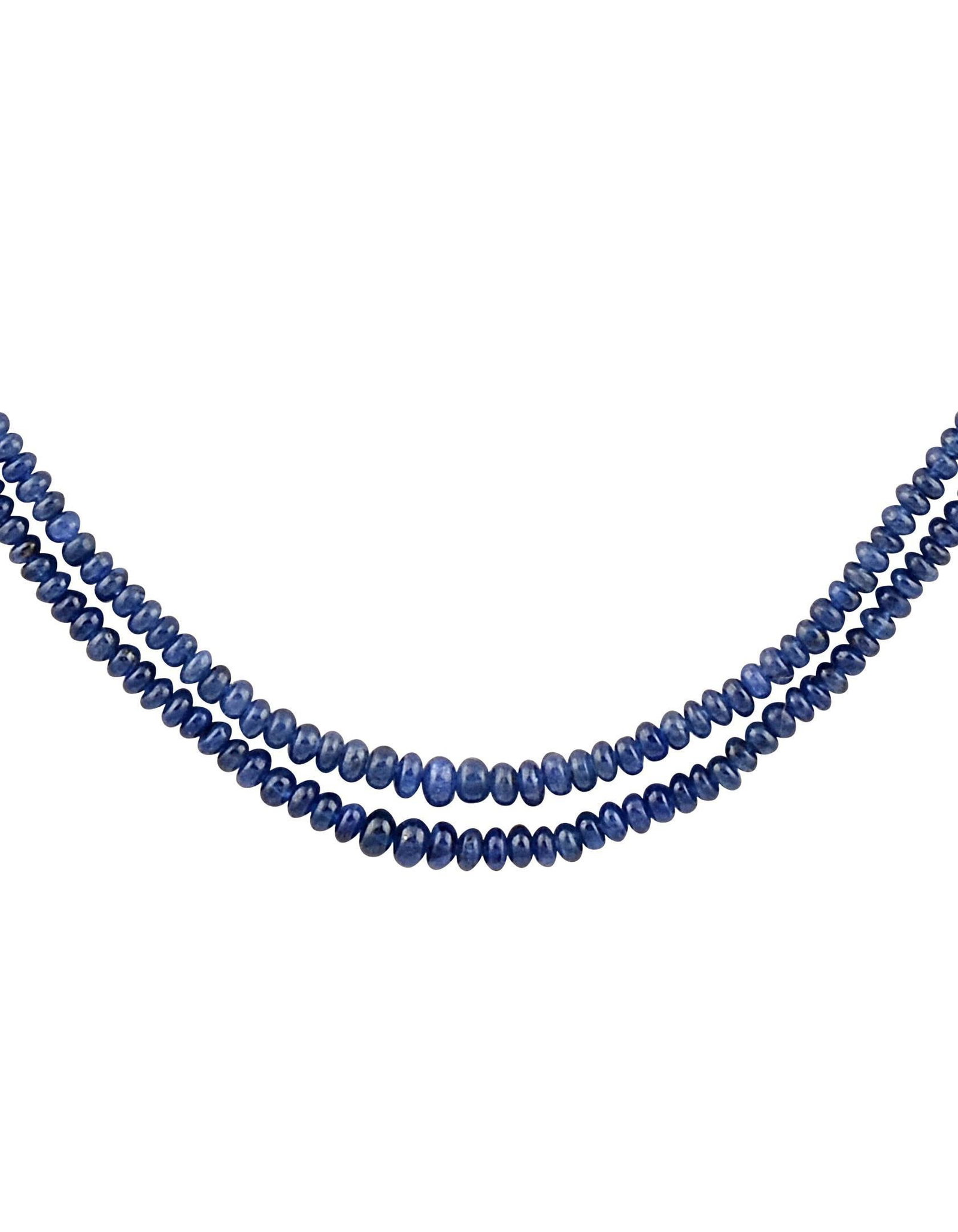 105 Carat Natural Sapphire Bead Two-Strand Necklace Sterling Silver Clasp - 5