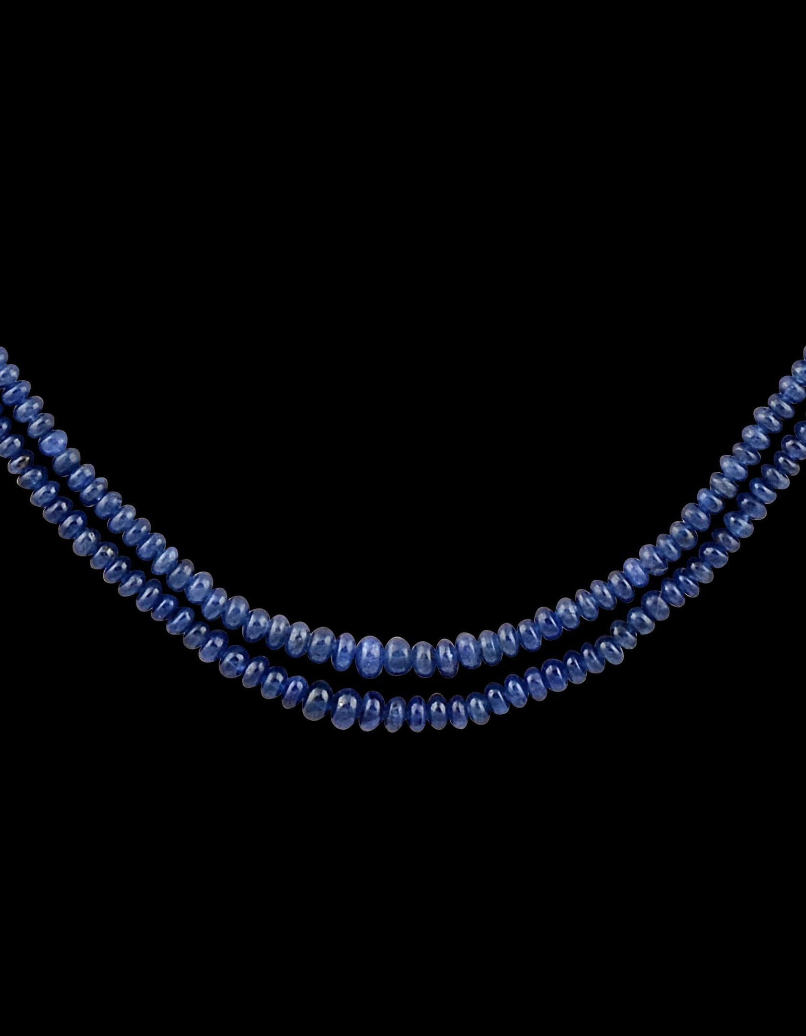 105 Carat Natural Sapphire Bead Two-Strand Necklace Sterling Silver Clasp - 6