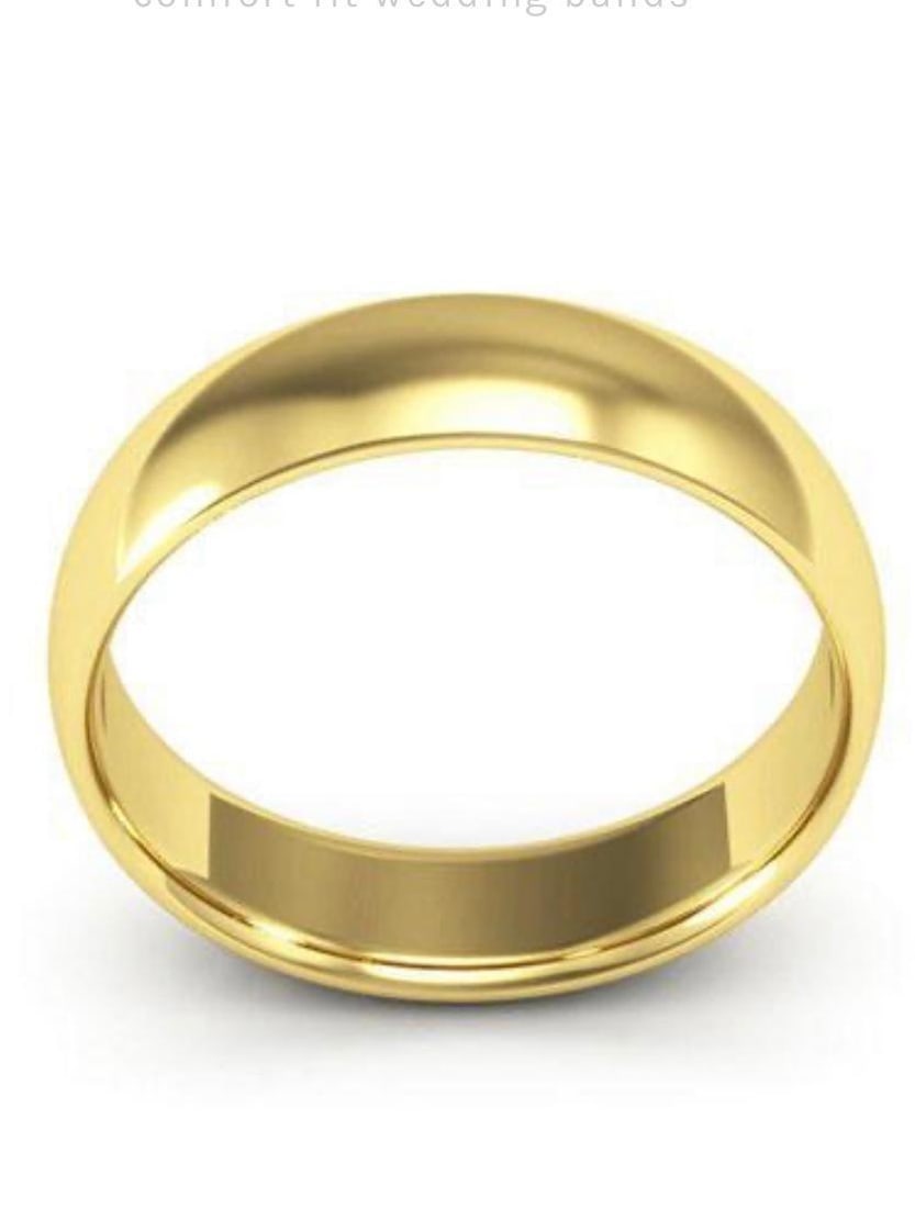 14 Karat Yellow Gold Light Domed Comfort Fit Wedding Band, Estate - 12