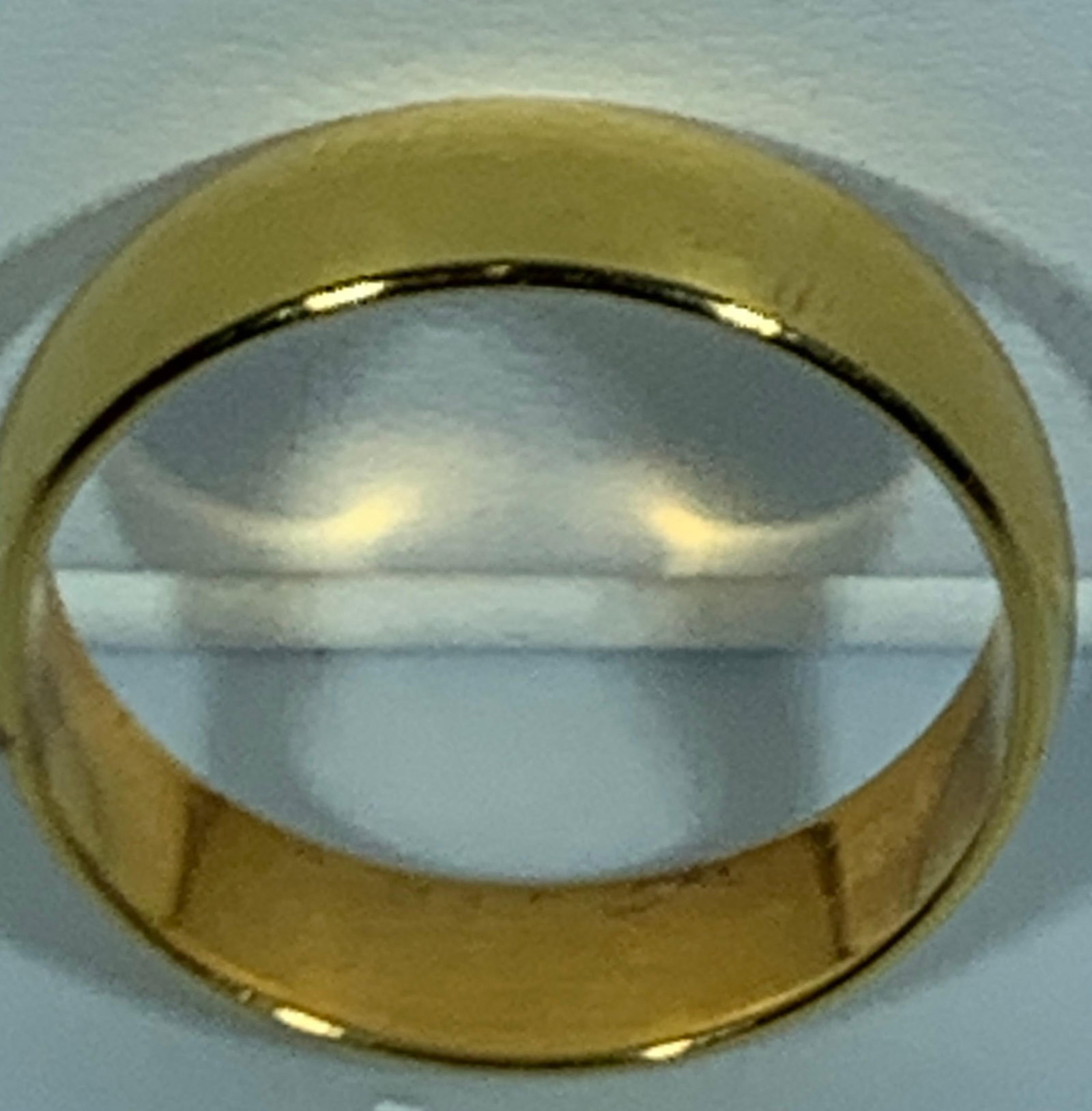 14 Karat Yellow Gold Light Domed Comfort Fit Wedding Band, Estate - 14