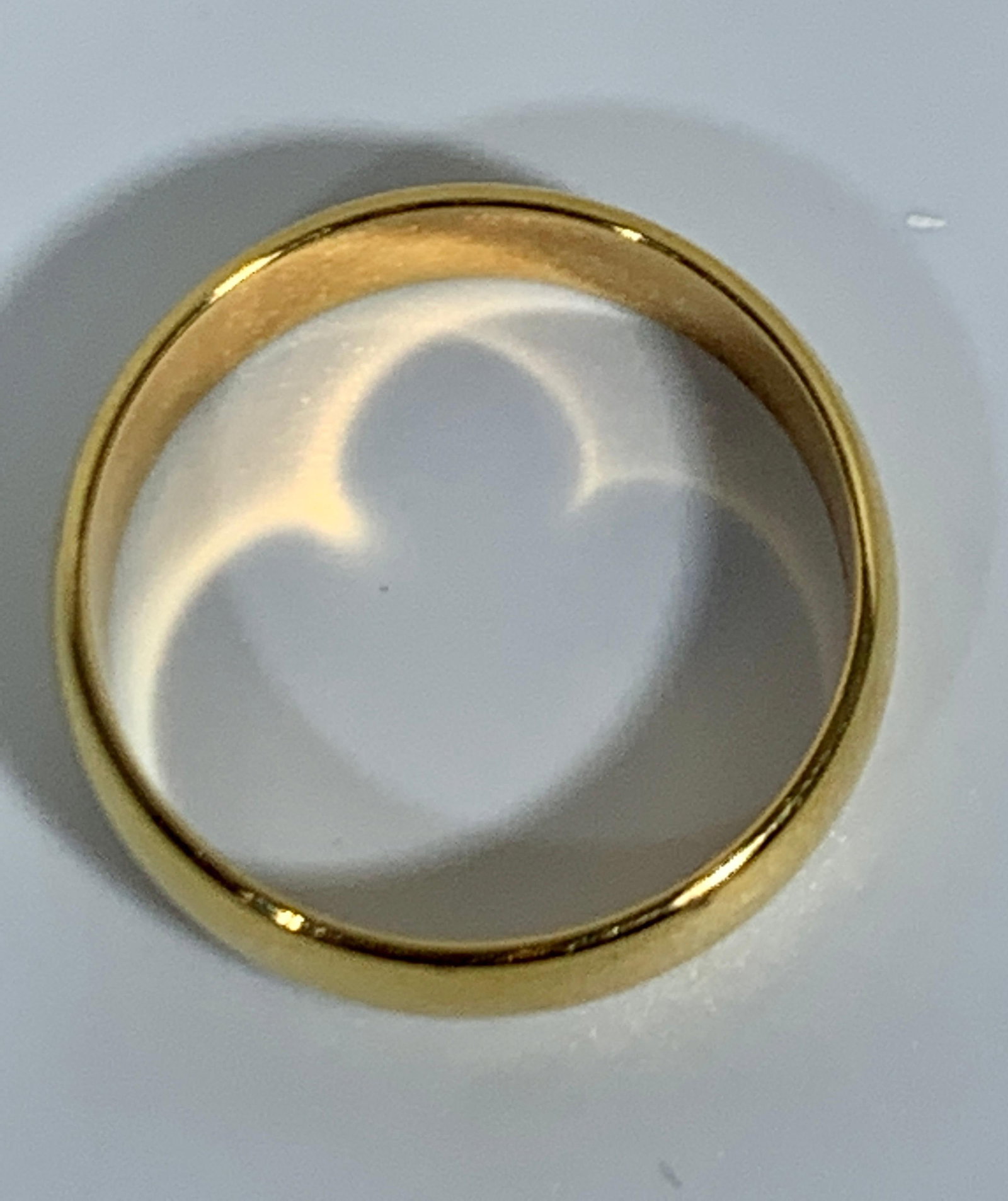14 Karat Yellow Gold Light Domed Comfort Fit Wedding Band, Estate - 16