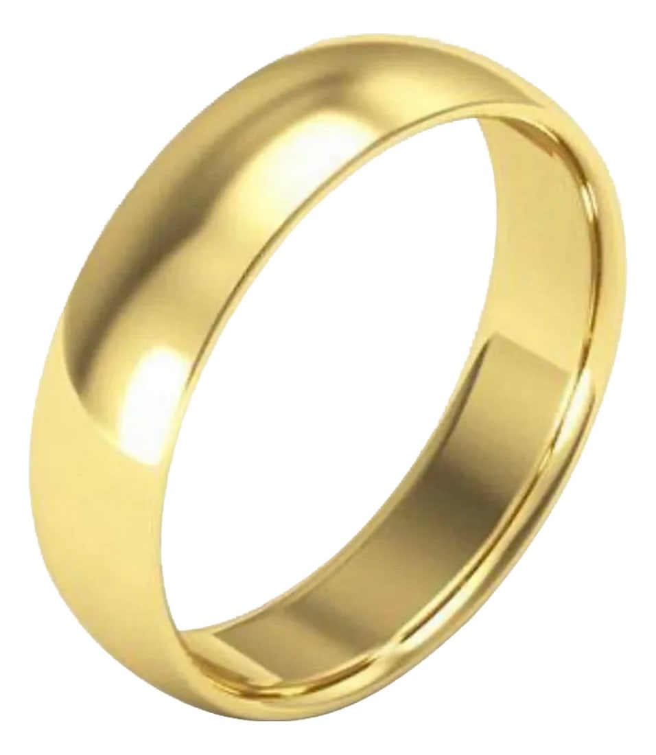 14 Karat Yellow Gold Light Domed Comfort Fit Wedding Band, Estate: 5.75 mm 14K Yellow Gold Light Domed Comfort Fit Wedding Band Size 12, Estate This timeless style adds a Light classic domed band.Quality craftsmanship makes this long lasting band a great value. High 