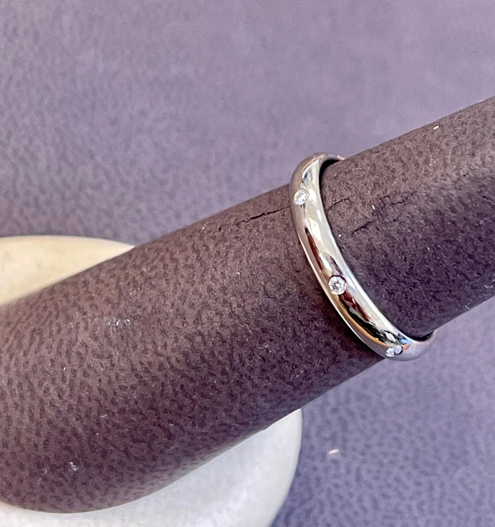 8 Flush Set Bezel Diamond Eternity Wedding Band in 14 Karat White Gold - 12