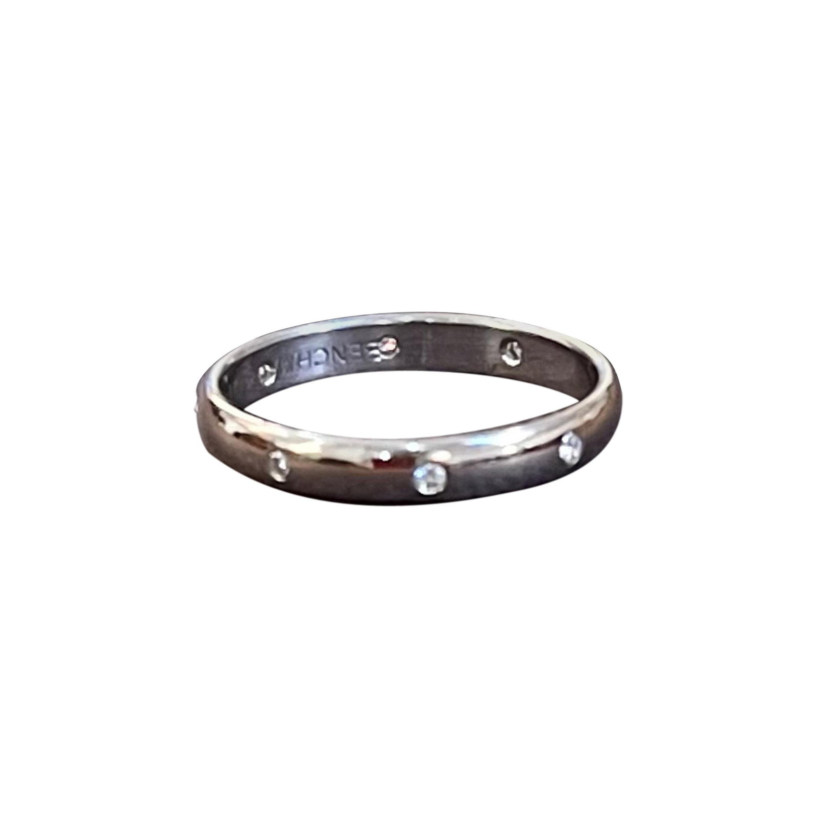 8 Flush Set Bezel Diamond Eternity Wedding Band in 14 Karat White Gold - 18