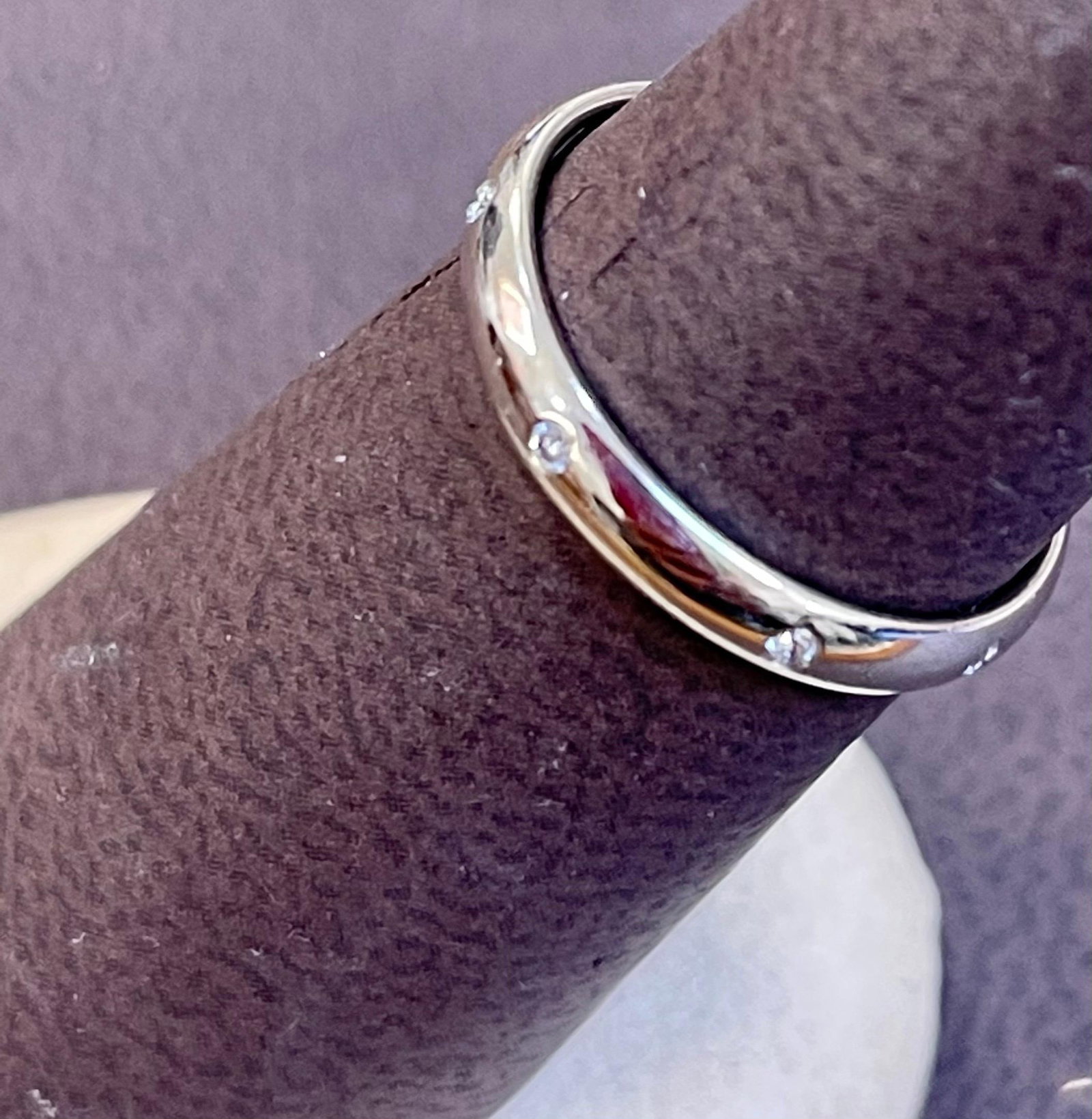 8 Flush Set Bezel Diamond Eternity Wedding Band in 14 Karat White Gold - 2