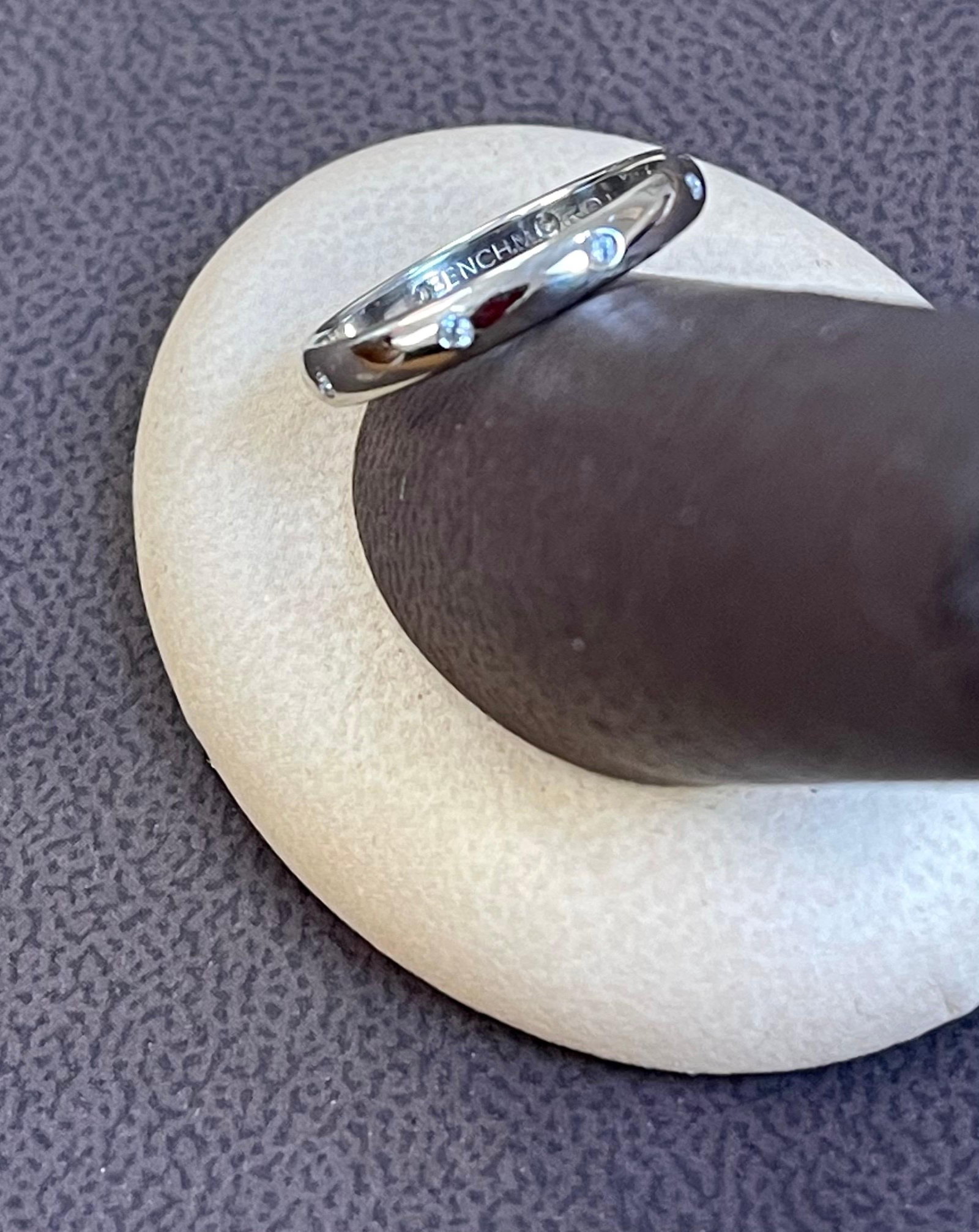 8 Flush Set Bezel Diamond Eternity Wedding Band in 14 Karat White Gold - 4