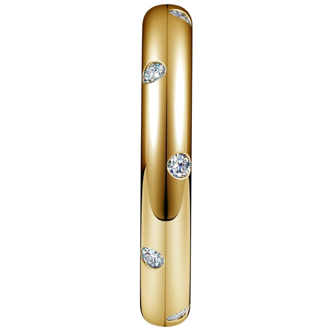 6 Flush Set Bezel Diamond Eternity Wedding Band in 14 Karat Yellow Gold - 15