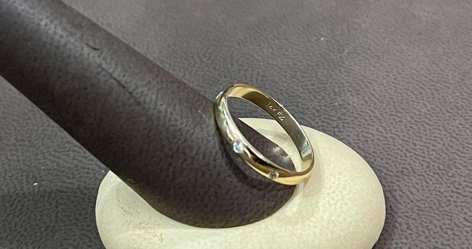 6 Flush Set Bezel Diamond Eternity Wedding Band in 14 Karat Yellow Gold - 17