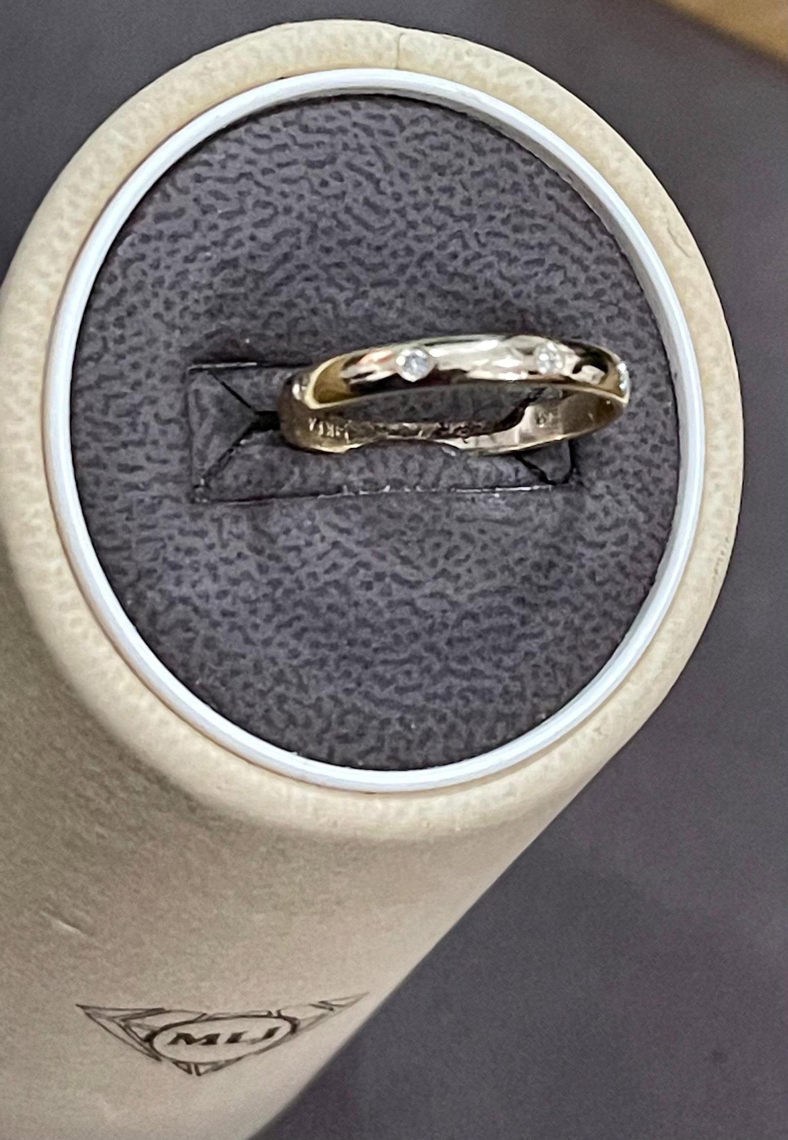 6 Flush Set Bezel Diamond Eternity Wedding Band in 14 Karat Yellow Gold - 2
