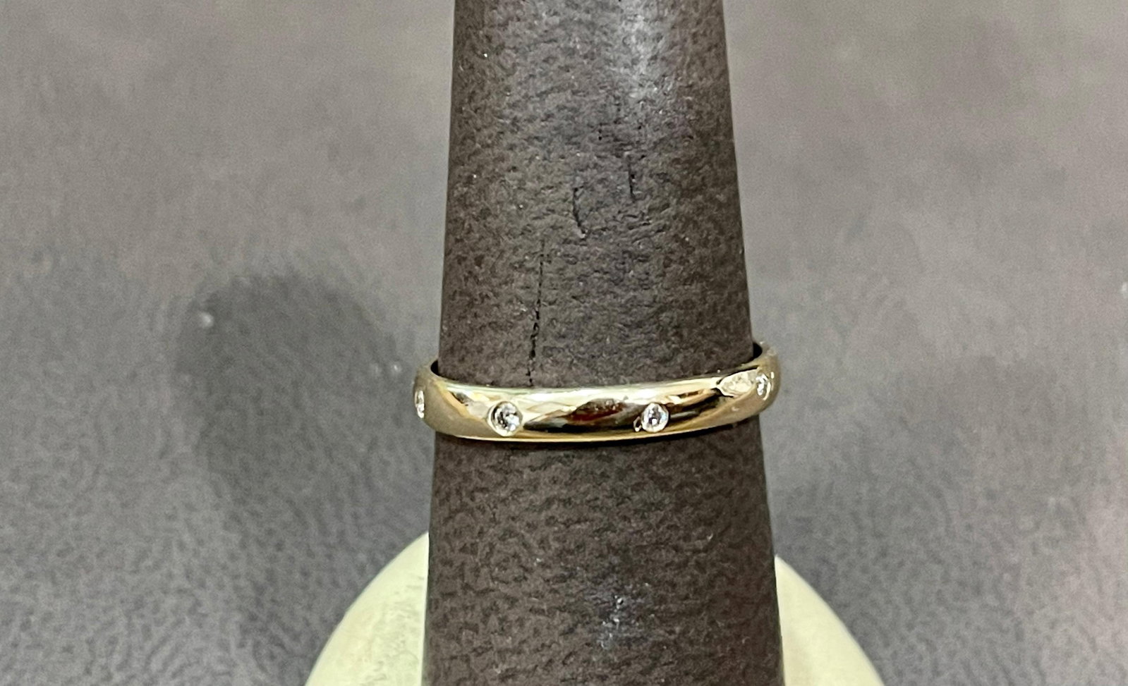 6 Flush Set Bezel Diamond Eternity Wedding Band in 14 Karat Yellow Gold - 6