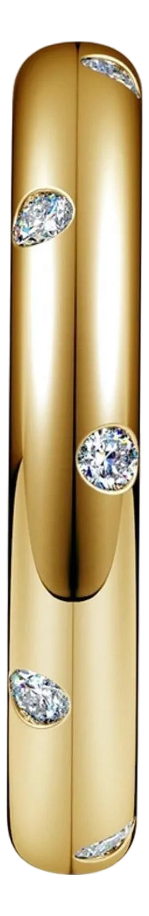 6 Flush Set Bezel Diamond Eternity Wedding Band in 14 Karat Yellow Gold: 6 Flush Set Bezel Diamond Eternity Wedding Band in 14 Karat Yellow Gold Size 8.5 Very clean and shiny diamonds. Diamonds are 1-2 pointer This eternity band features Gypsy set or burnished, the bright