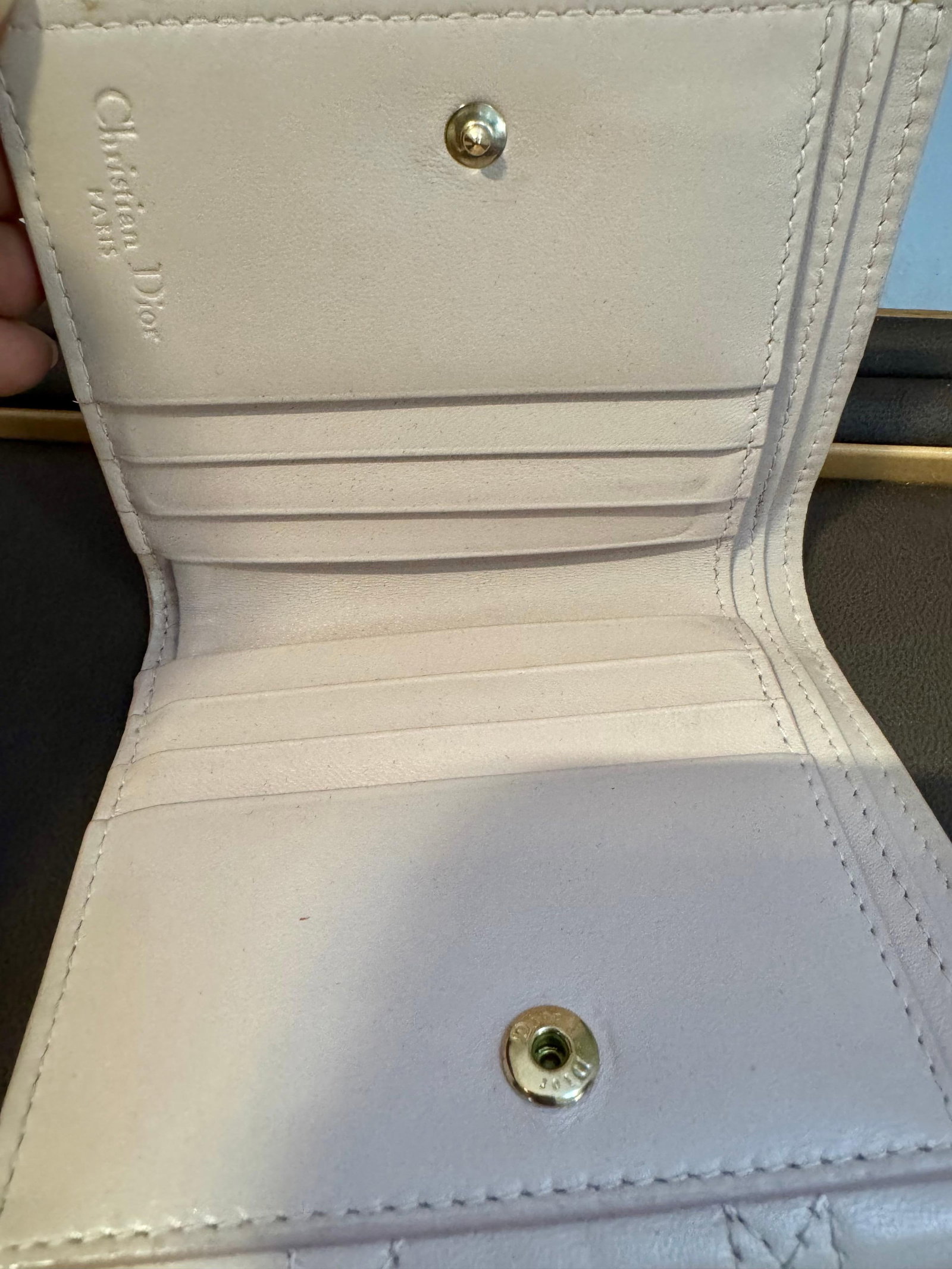 Christian Dior lady Dior Mini wallet, Cream / Beige - 11