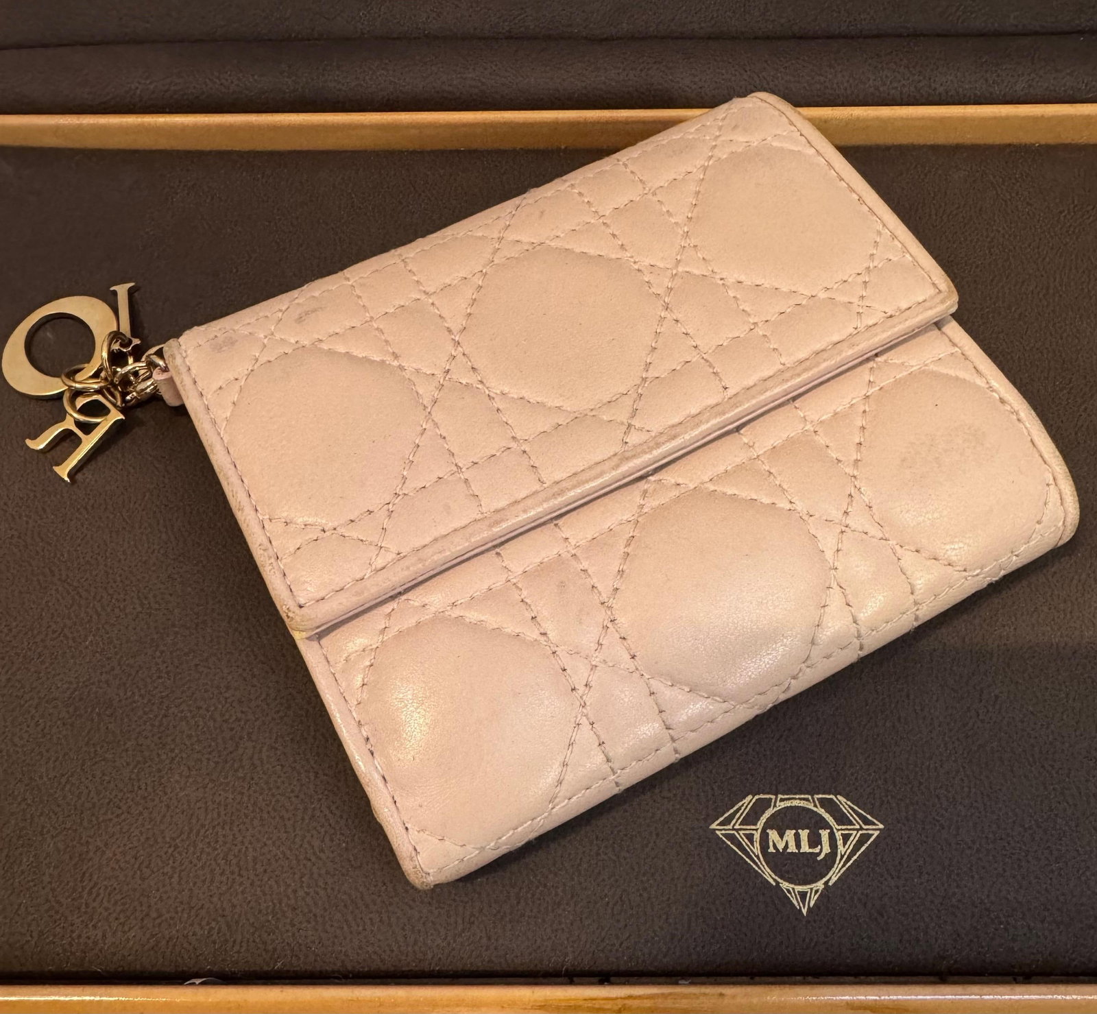 Christian Dior lady Dior Mini wallet, Cream / Beige - 3