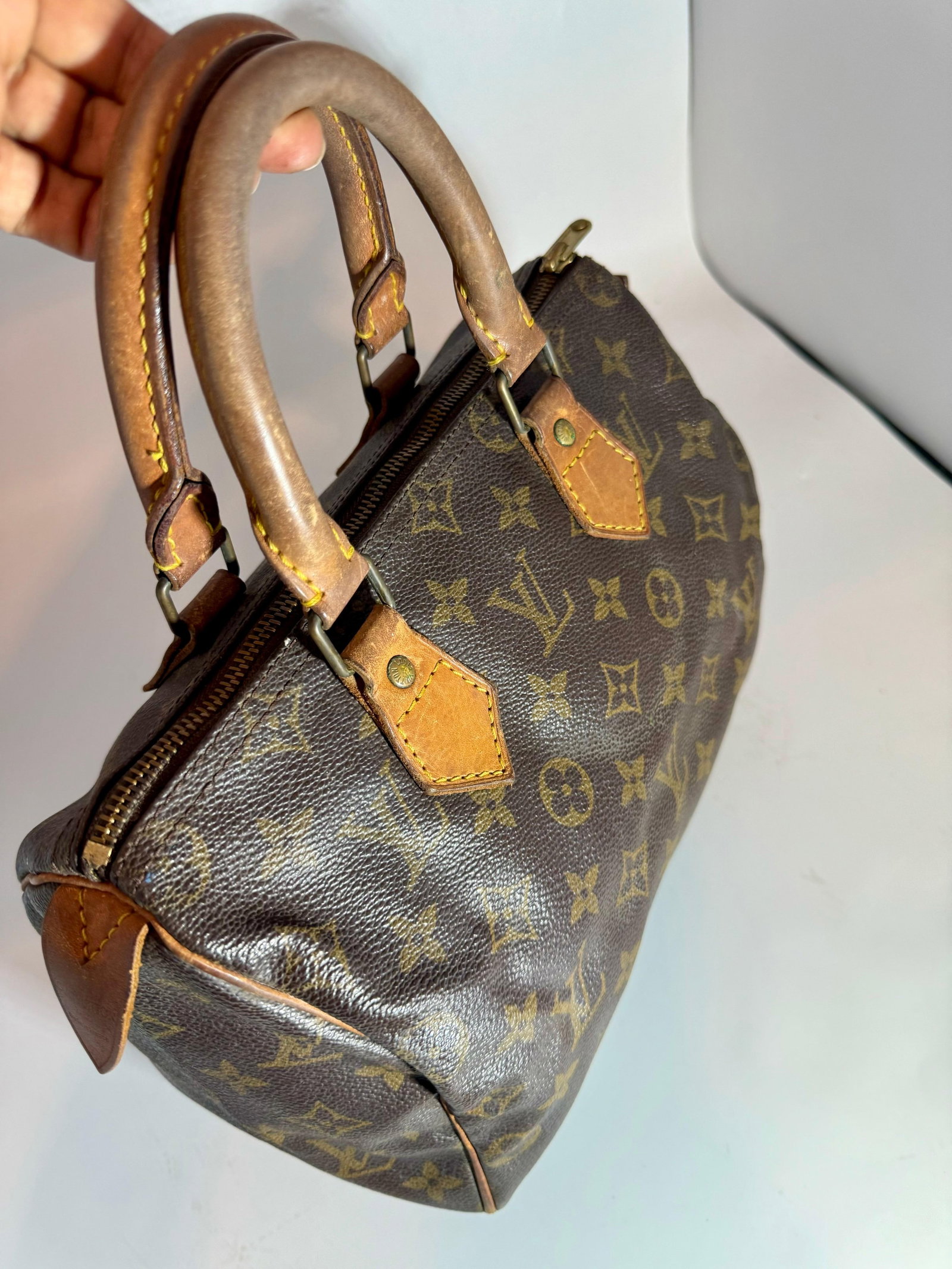 Vintage LOUIS VUITTON Brown Monogram Canvas Speedy 30, Most popular Mini Bag - 3