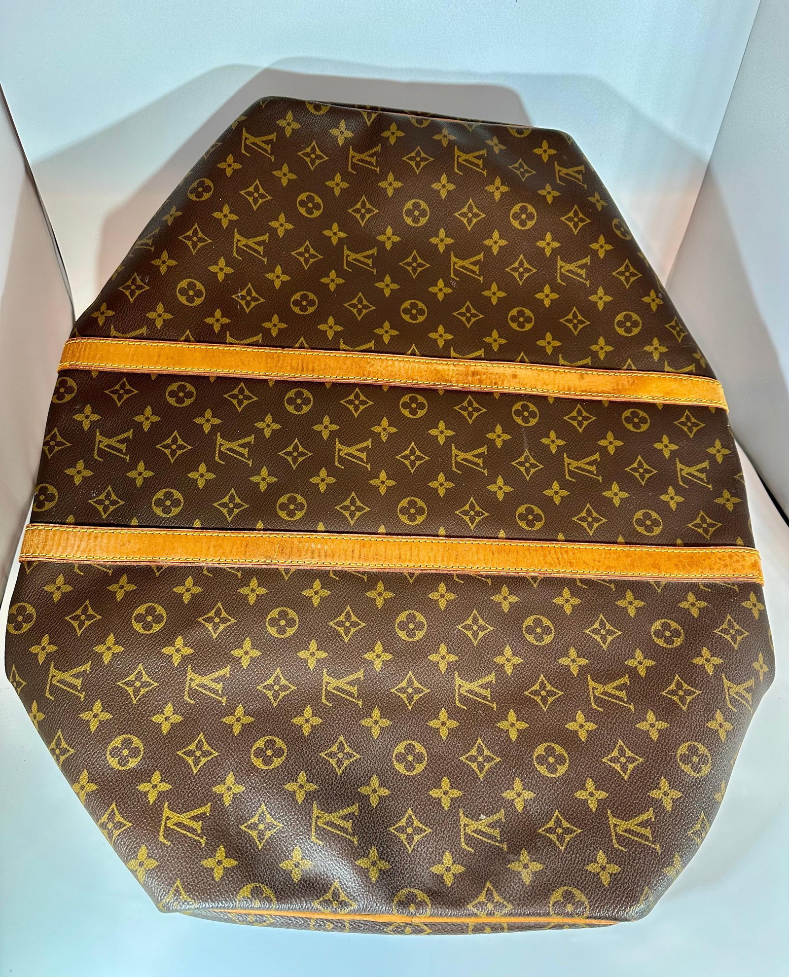 LOUIS VUITTON Brown Monogram Canvas Keepall Luggage Bag 55 - 10