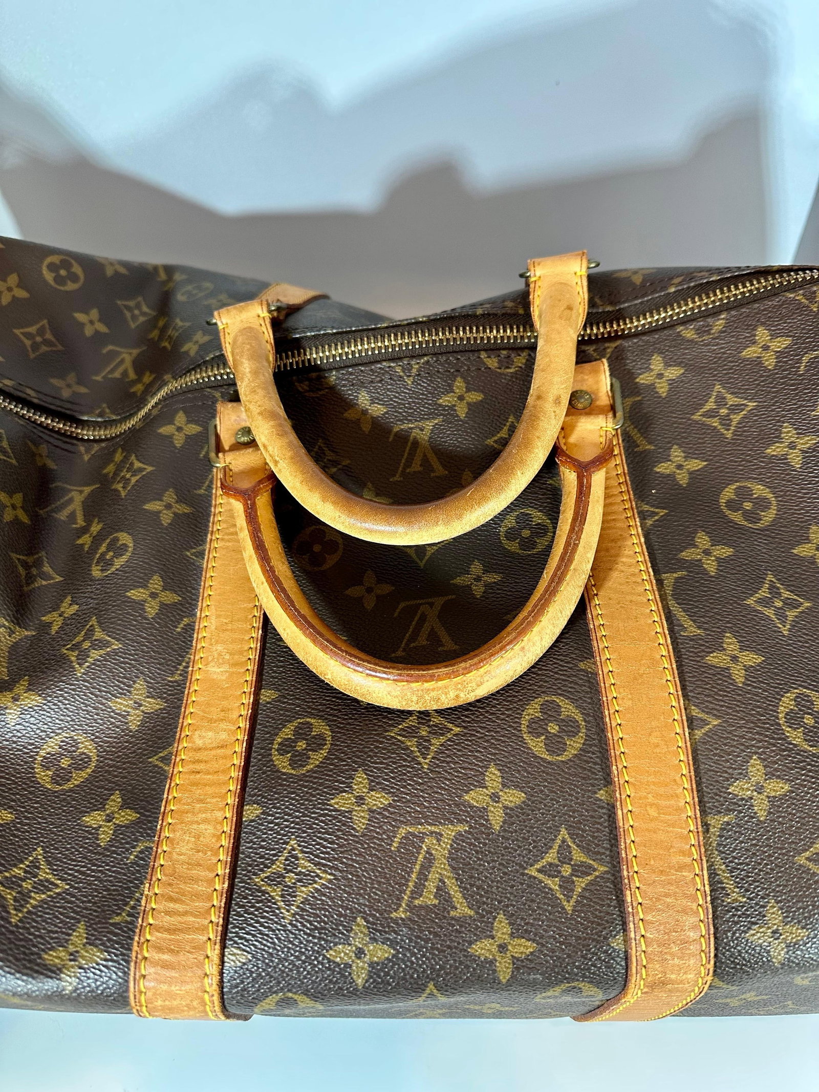 LOUIS VUITTON Brown Monogram Canvas Keepall Luggage Bag 55 - 3
