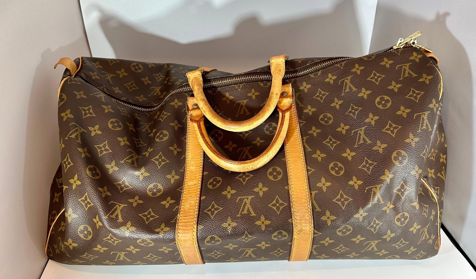 LOUIS VUITTON Brown Monogram Canvas Keepall Luggage Bag 55 - 4