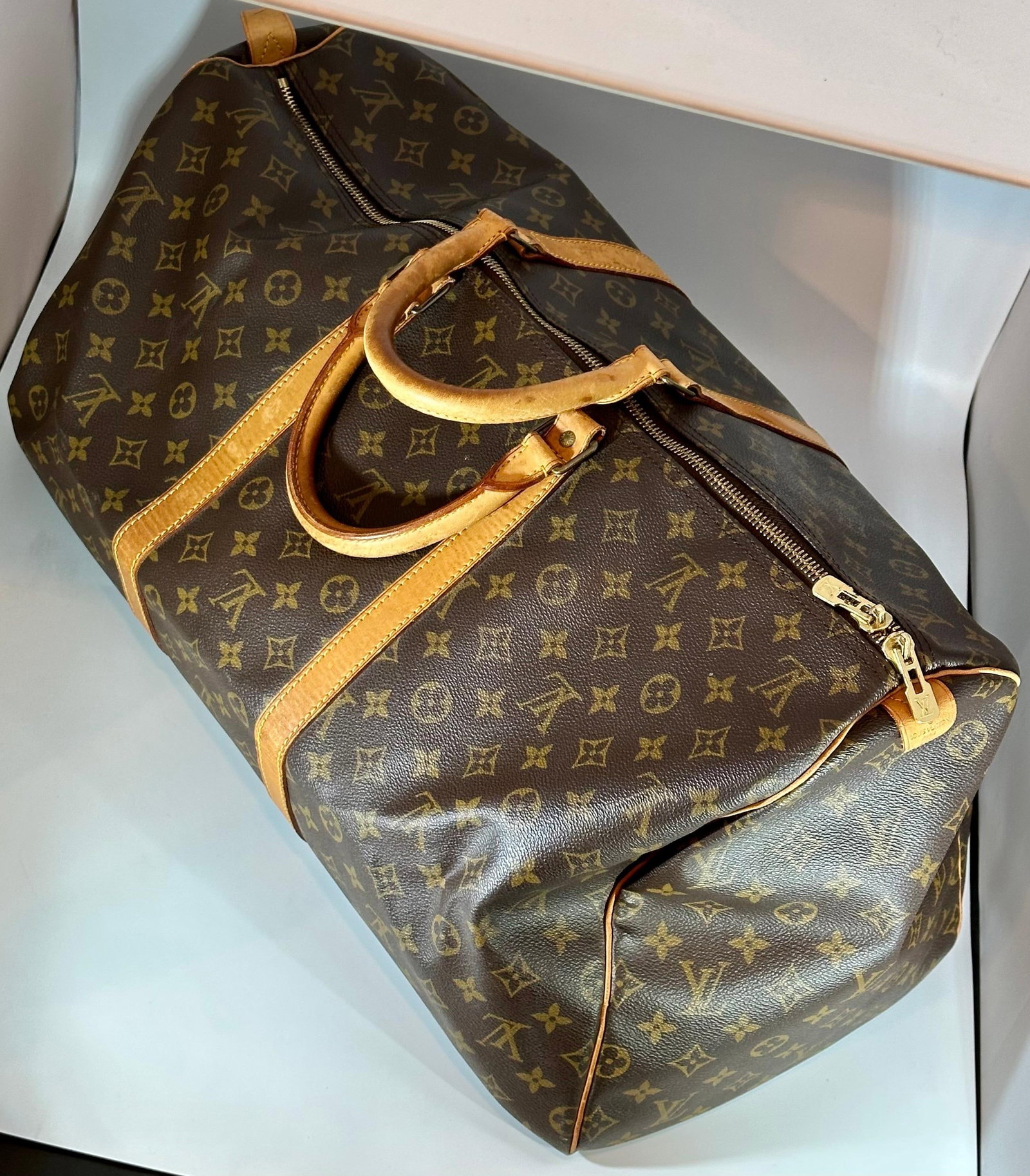 LOUIS VUITTON Brown Monogram Canvas Keepall Luggage Bag 55 - 5
