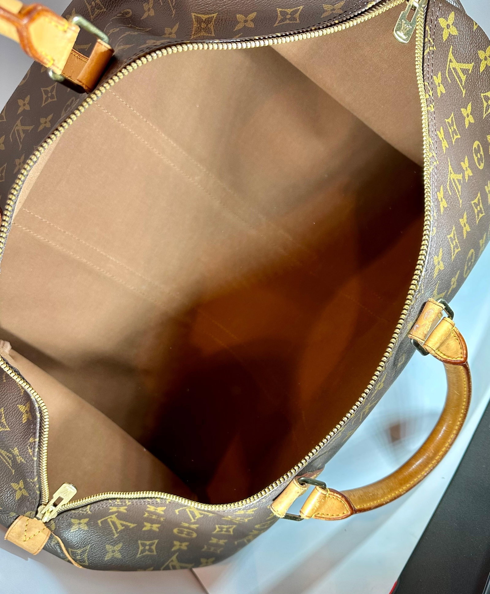 LOUIS VUITTON Brown Monogram Canvas Keepall Luggage Bag 55 - 8