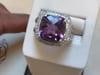 Estate DAVID YURMAN Sterling Silver Amethyst Ring With Diamonds size 7 - 16