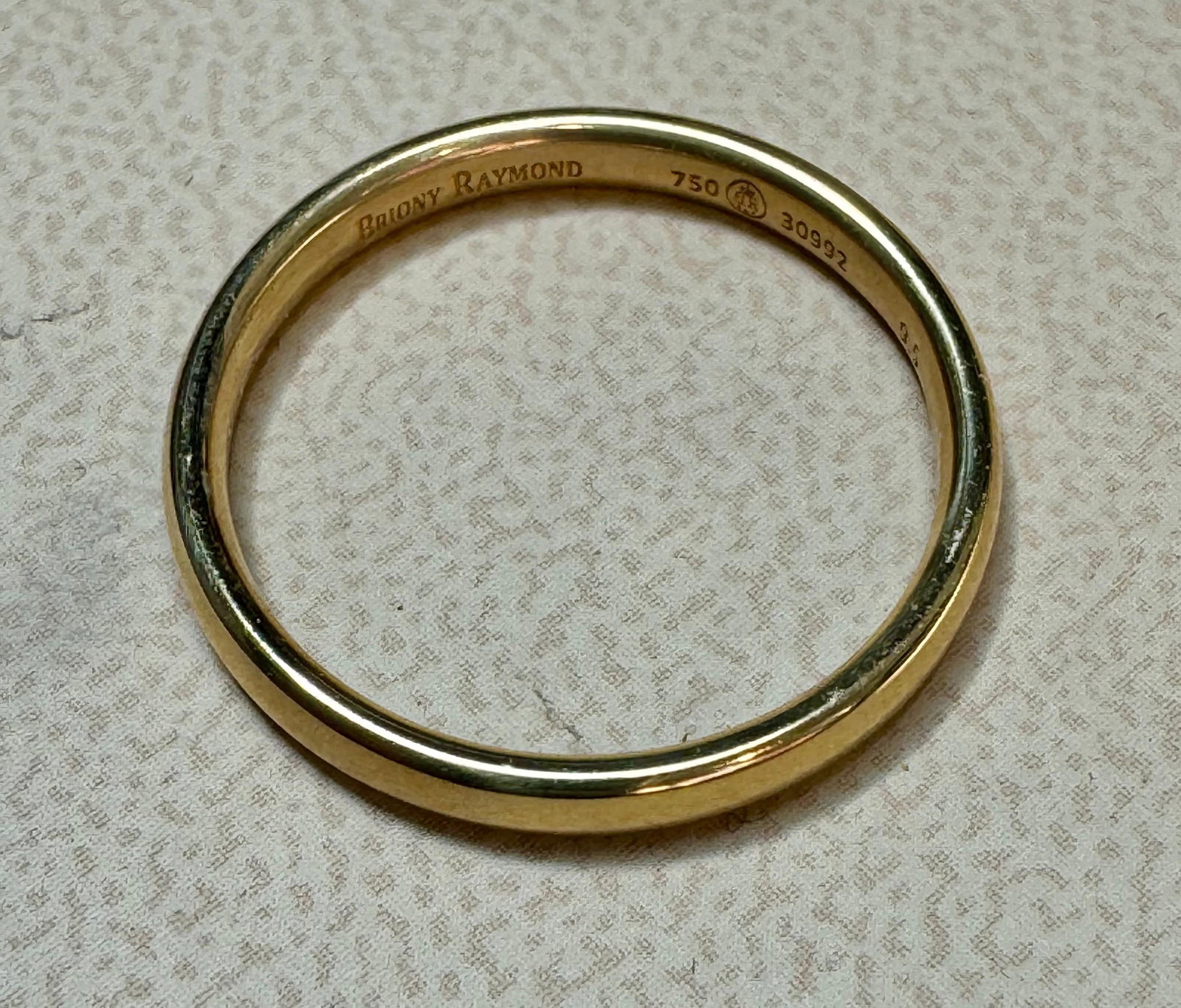 18 Karat Yellow Gold Half Round Classic Wedding Band Solid Ring, Briony Raymond - 12