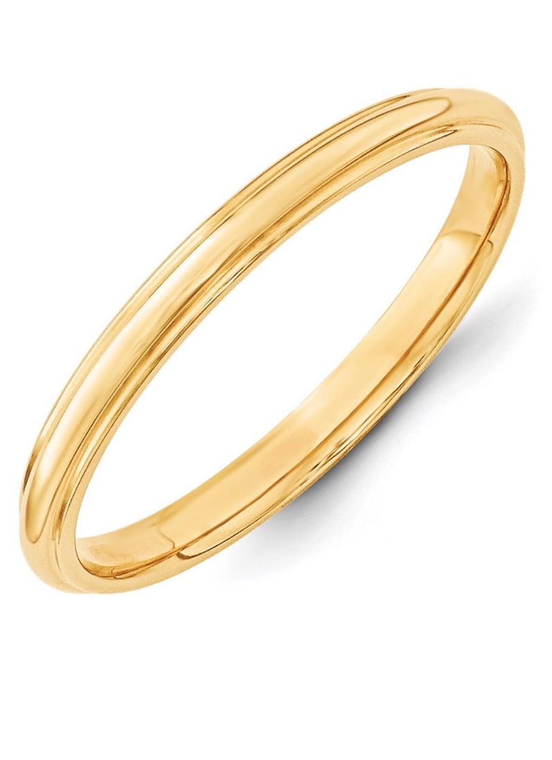 18 Karat Yellow Gold Half Round Classic Wedding Band Solid Ring, Briony Raymond - 3
