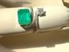 3.11 Ct Emerald Cut Emerald & 0.49 Ct Diamond Bypass Ring in 18 Kt Gold Size 6 - 16