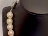 34 Round White Fresh Water Pearls Strand Necklace Set in Silver Clasp, 16 Inch - 16