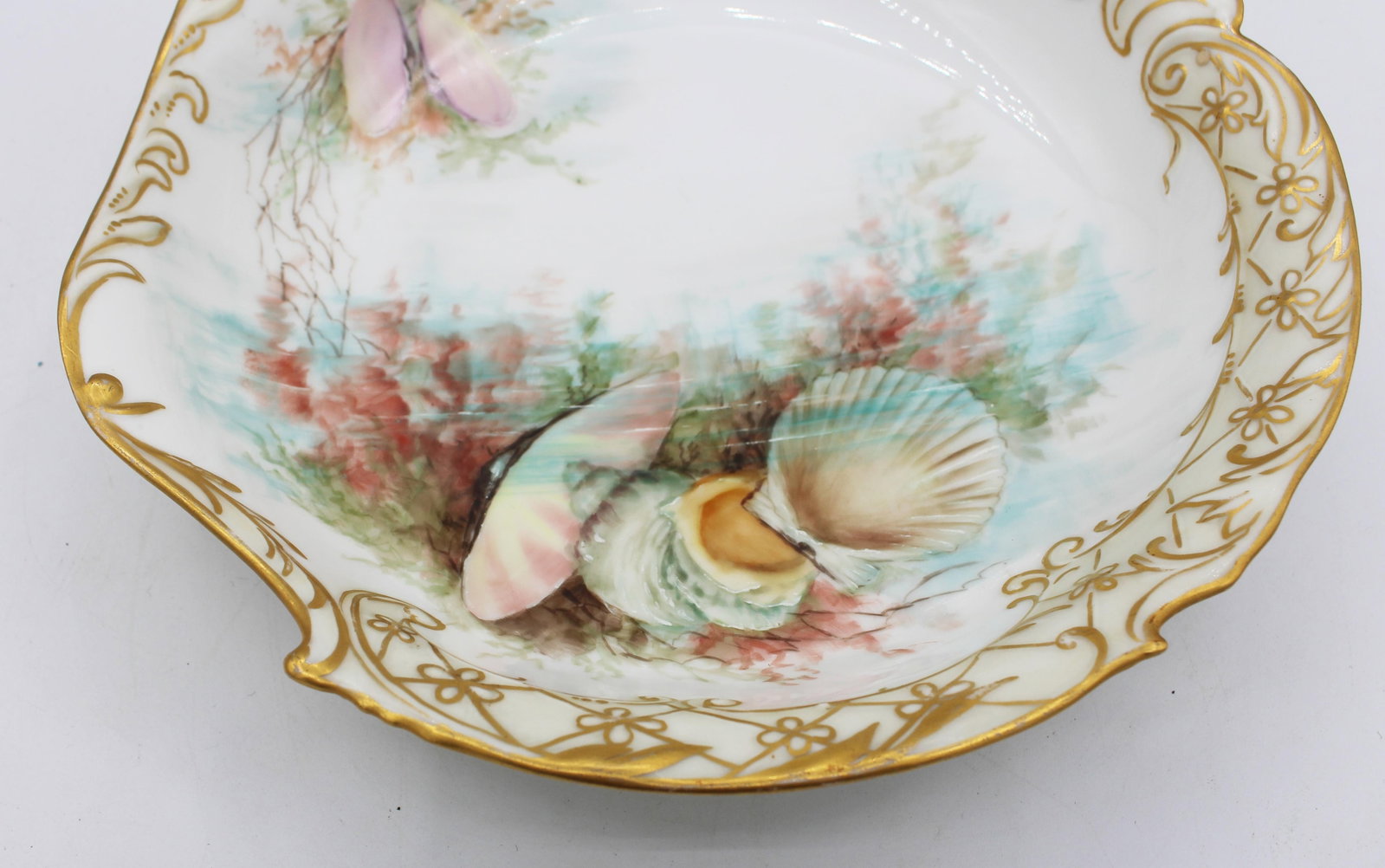 1891-1911 French Limoges Porcelain Shell Form Bowl - 4