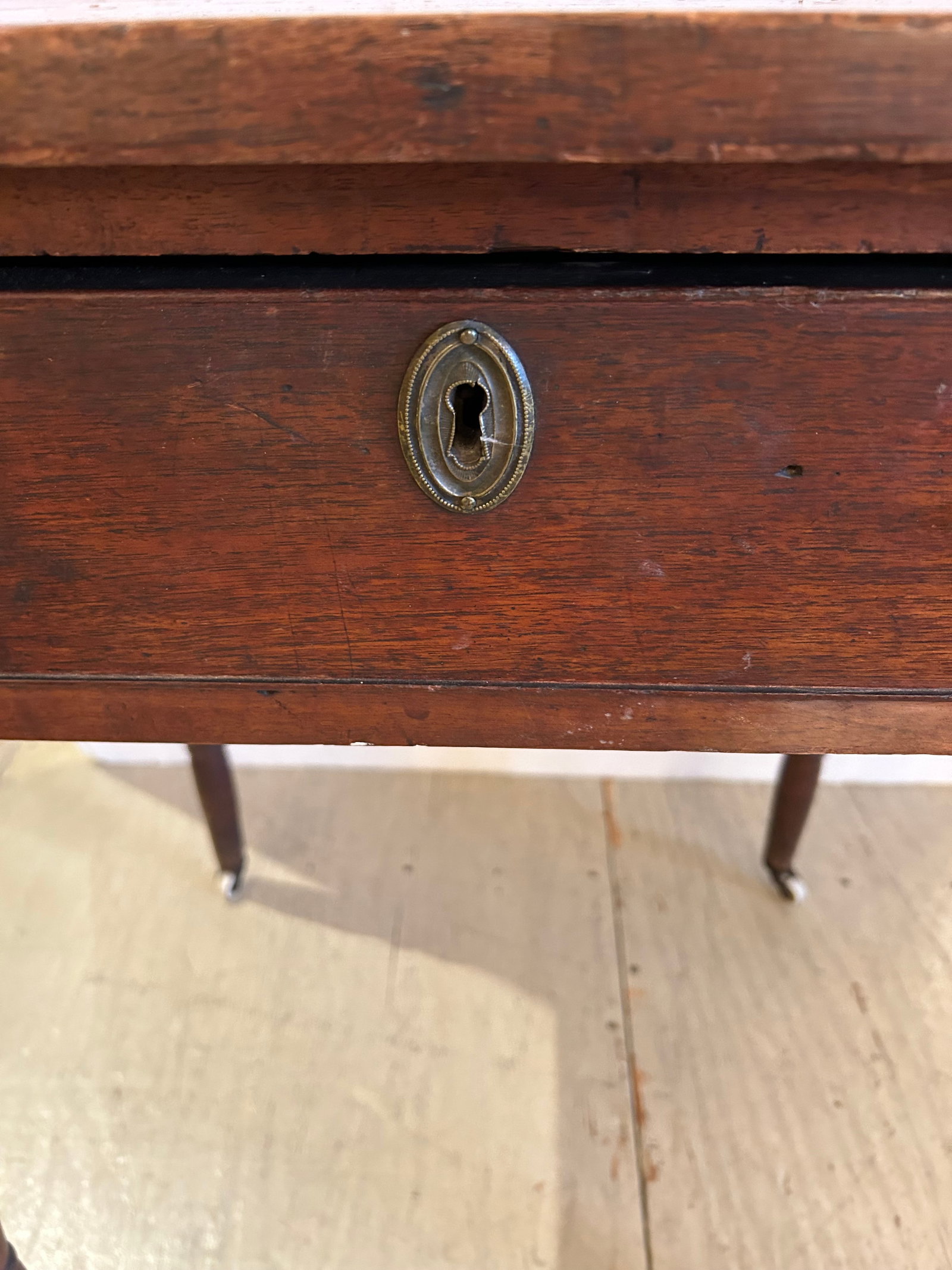 Antique Rustic Side Table With Single Drawer - 10
