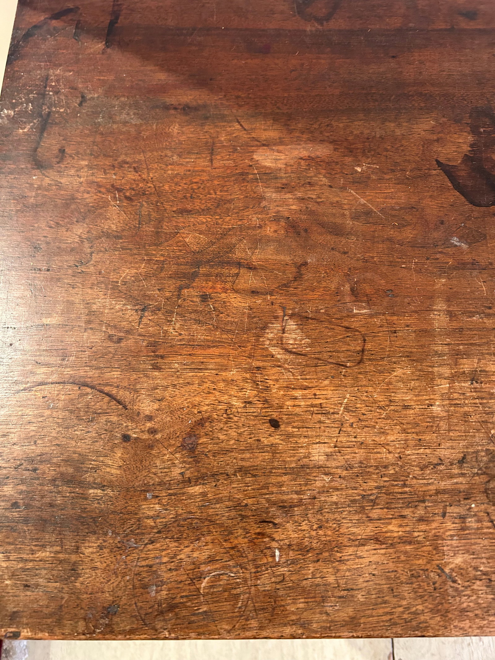 Antique Rustic Side Table With Single Drawer - 5