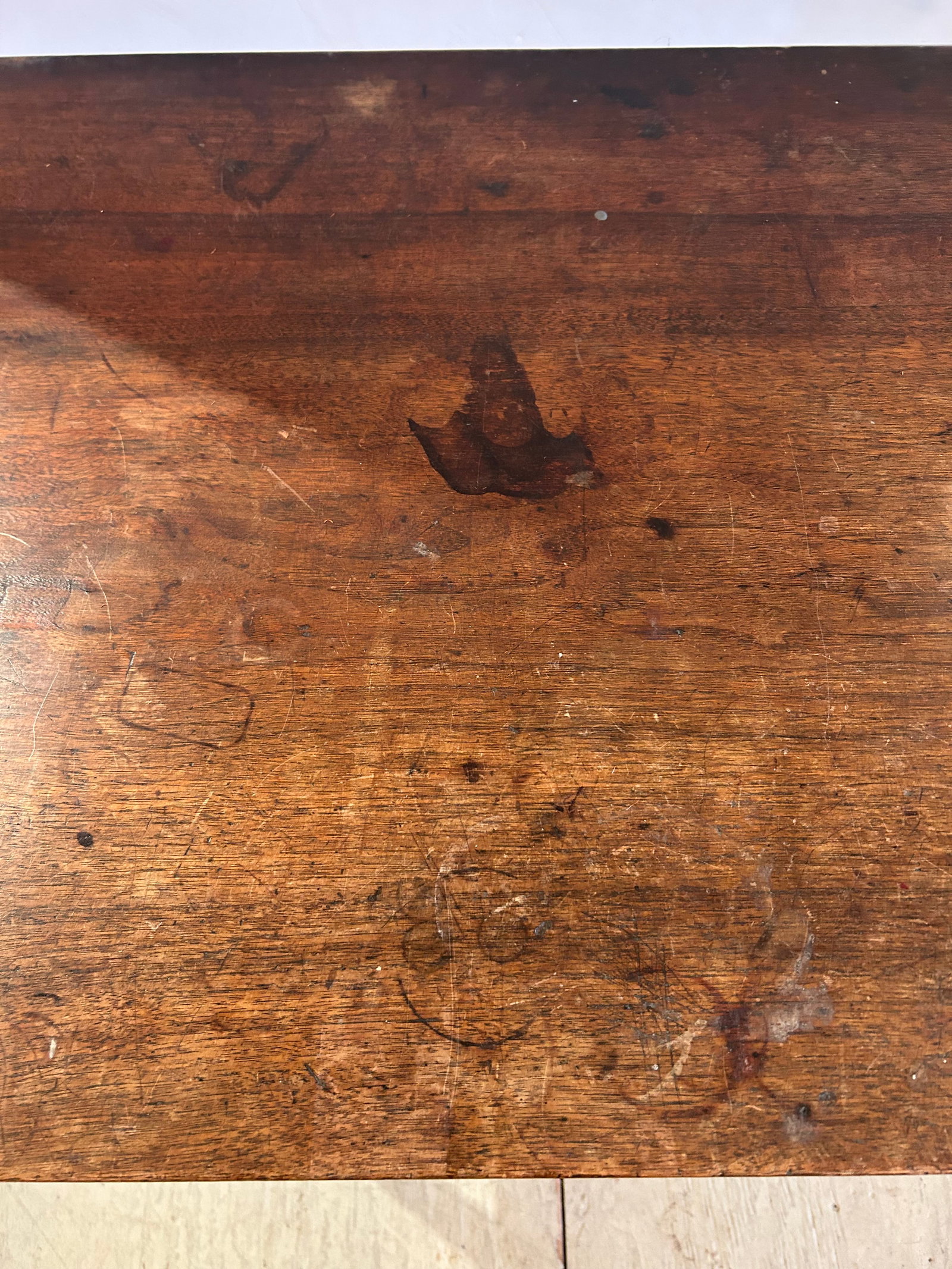 Antique Rustic Side Table With Single Drawer - 6