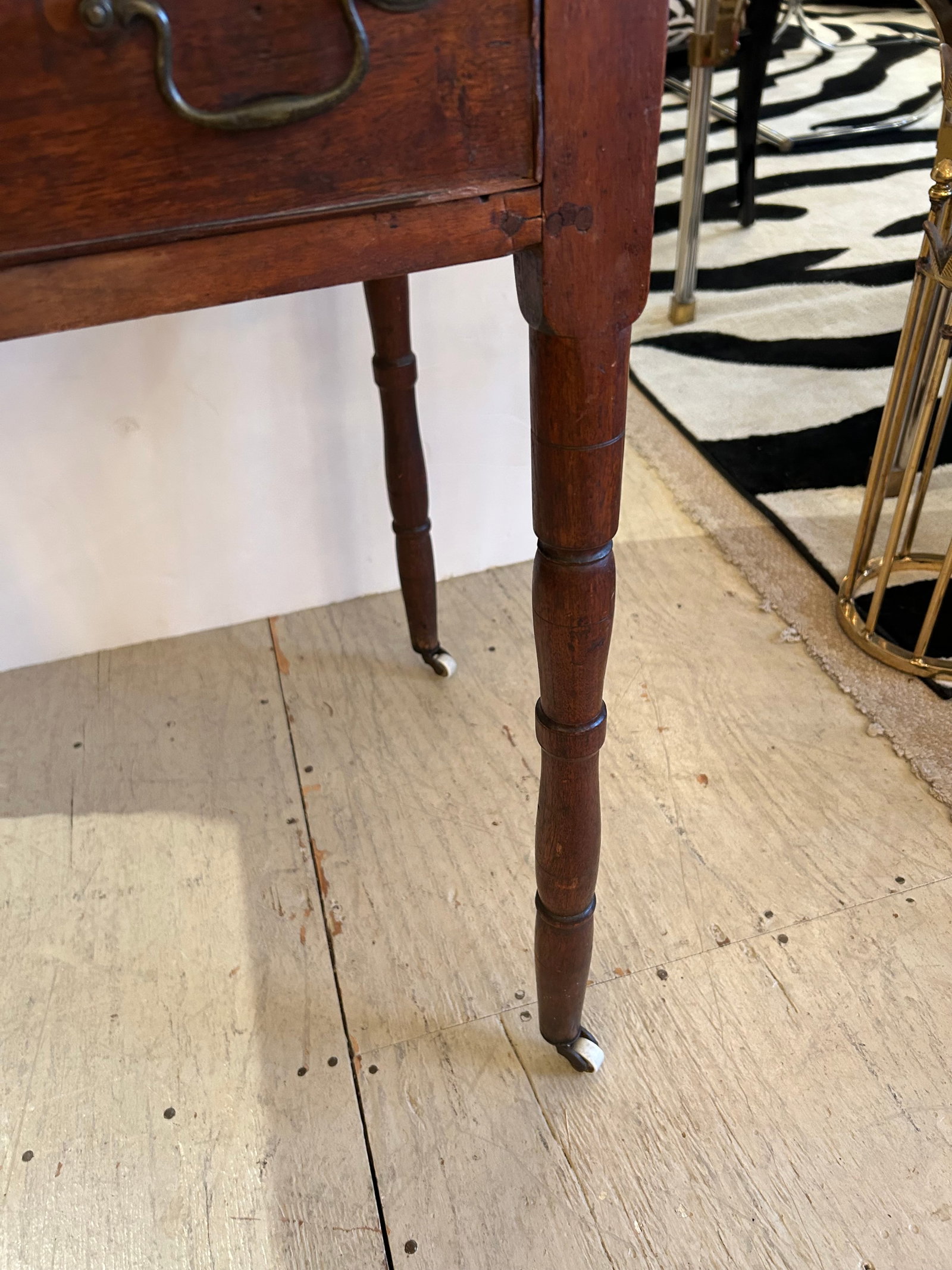 Antique Rustic Side Table With Single Drawer - 9