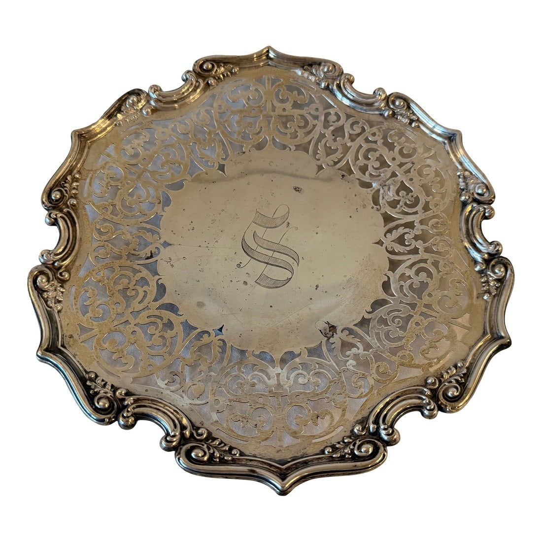Antique Gorham Sterling Silver Basket Plate With Intricate Design (1 of 7)