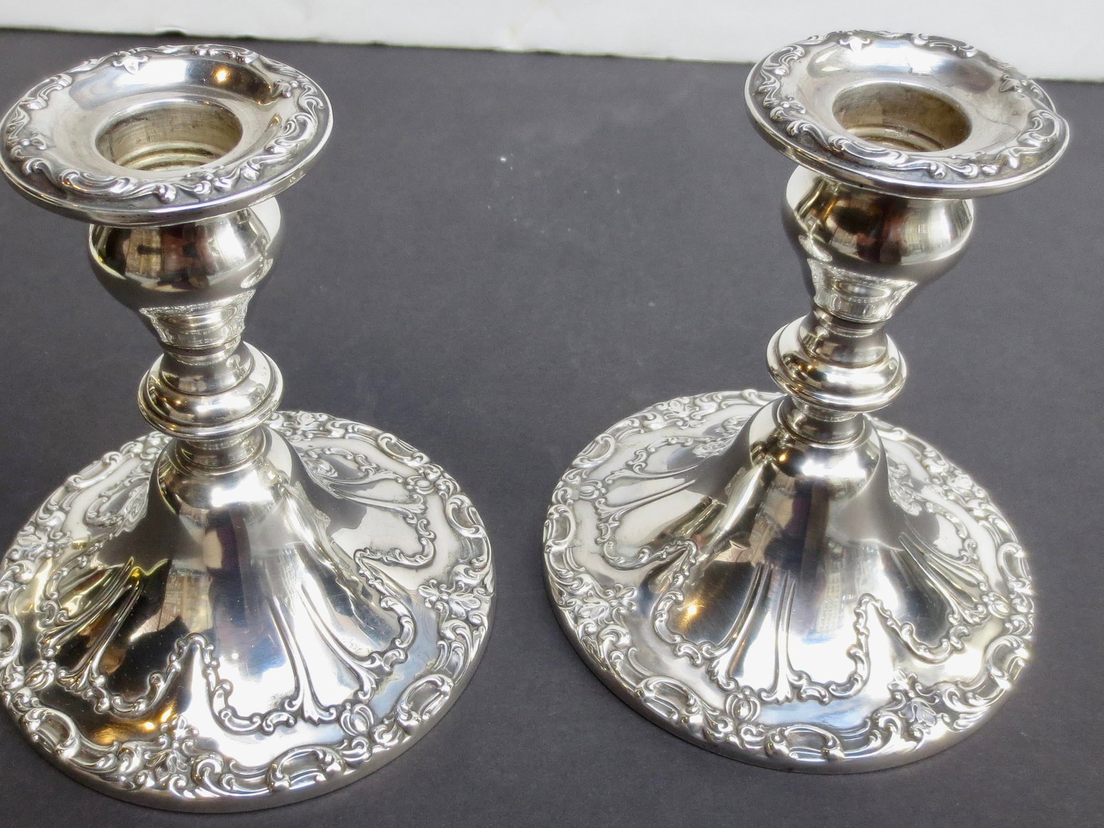 Gorham Sterling Silver Candlesticks- A Pair of 2 - 2