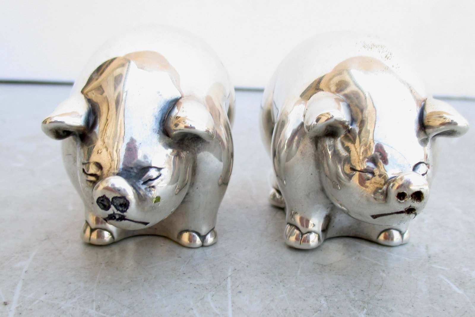 Pigs Sterling Silver Salt and Pepper - 2