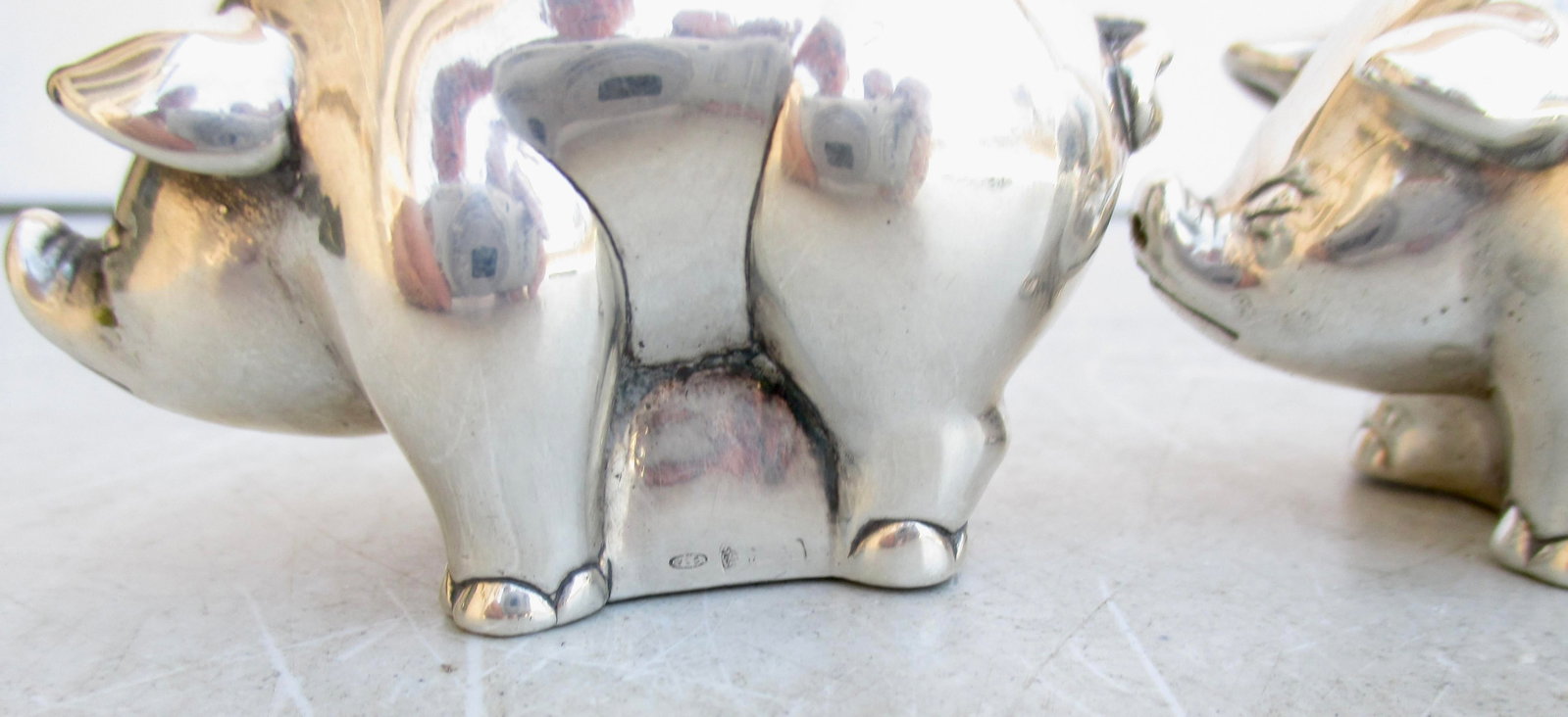 Pigs Sterling Silver Salt and Pepper - 3