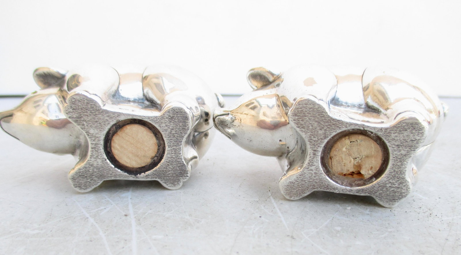 Pigs Sterling Silver Salt and Pepper - 4