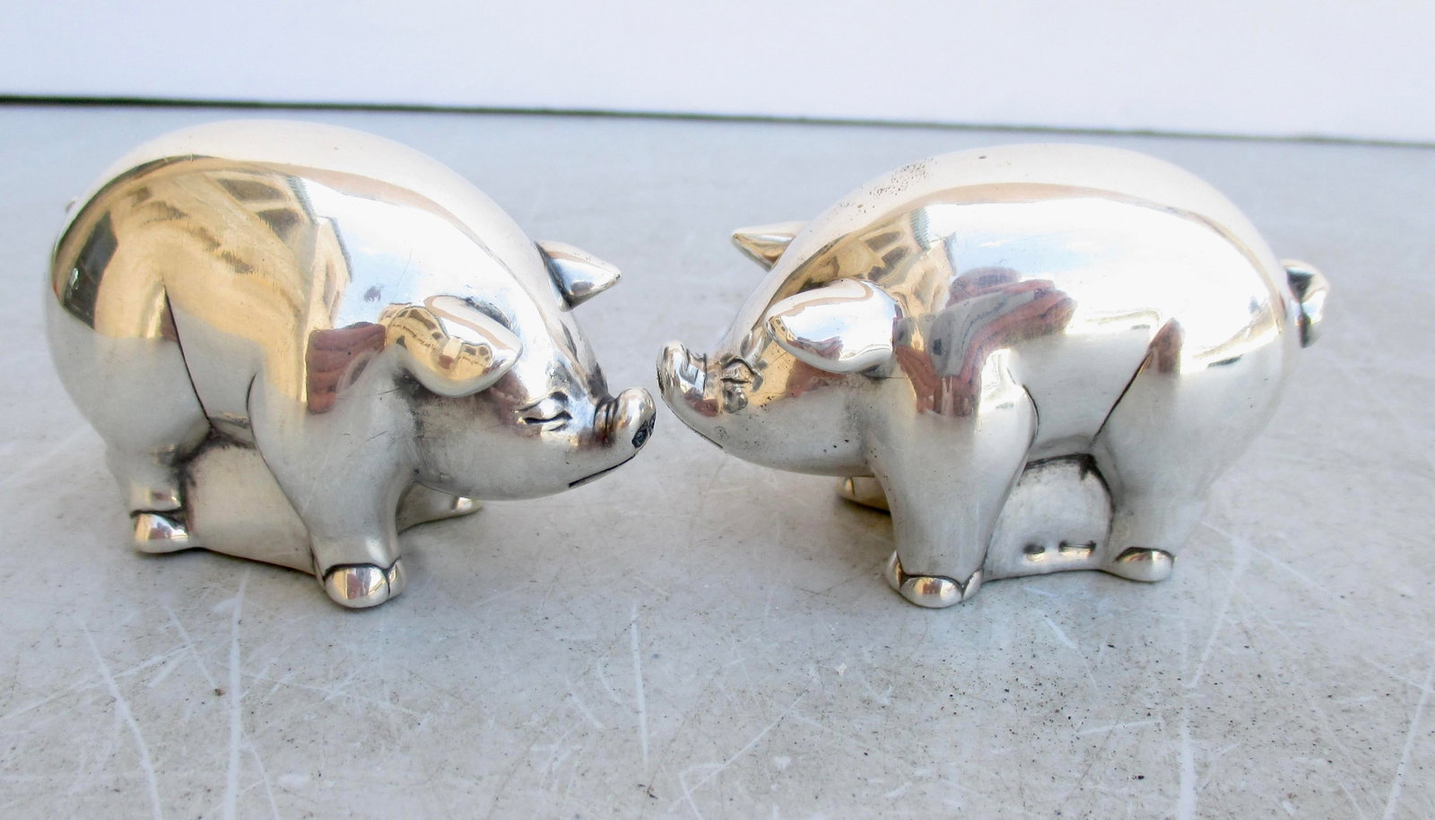 Pigs Sterling Silver Salt and Pepper - 6