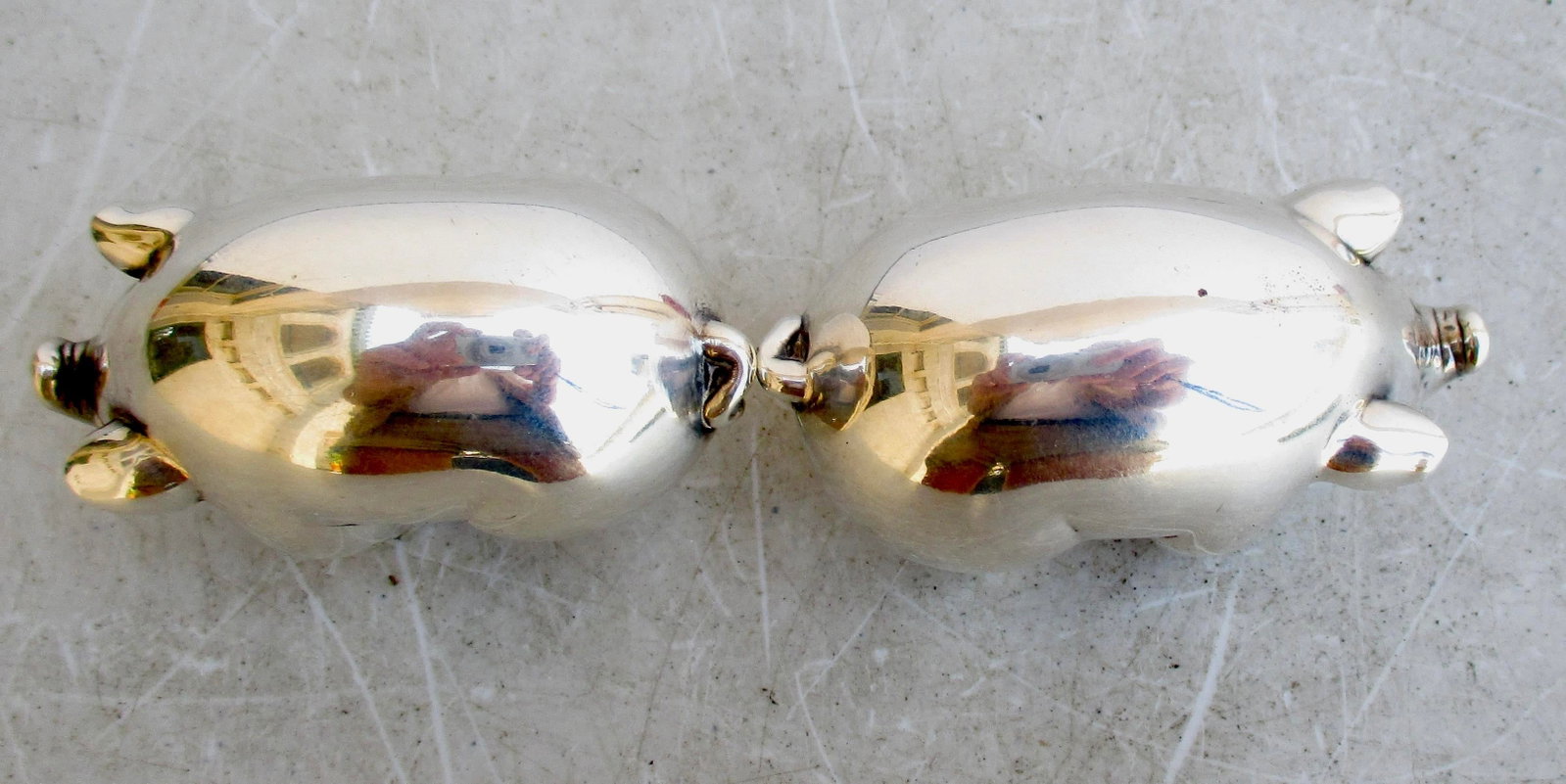 Pigs Sterling Silver Salt and Pepper - 7